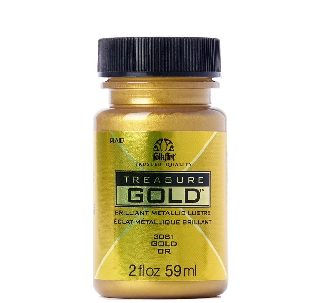 Gold: 24K Gold Leaf & Gold Acrylic Paint