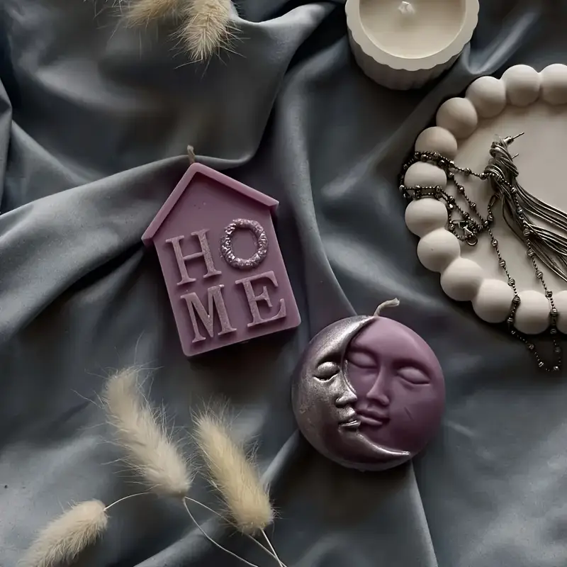 Veganes Duftkerzen-Set “HOME & MOON” – Handgegossen aus Naturwachs