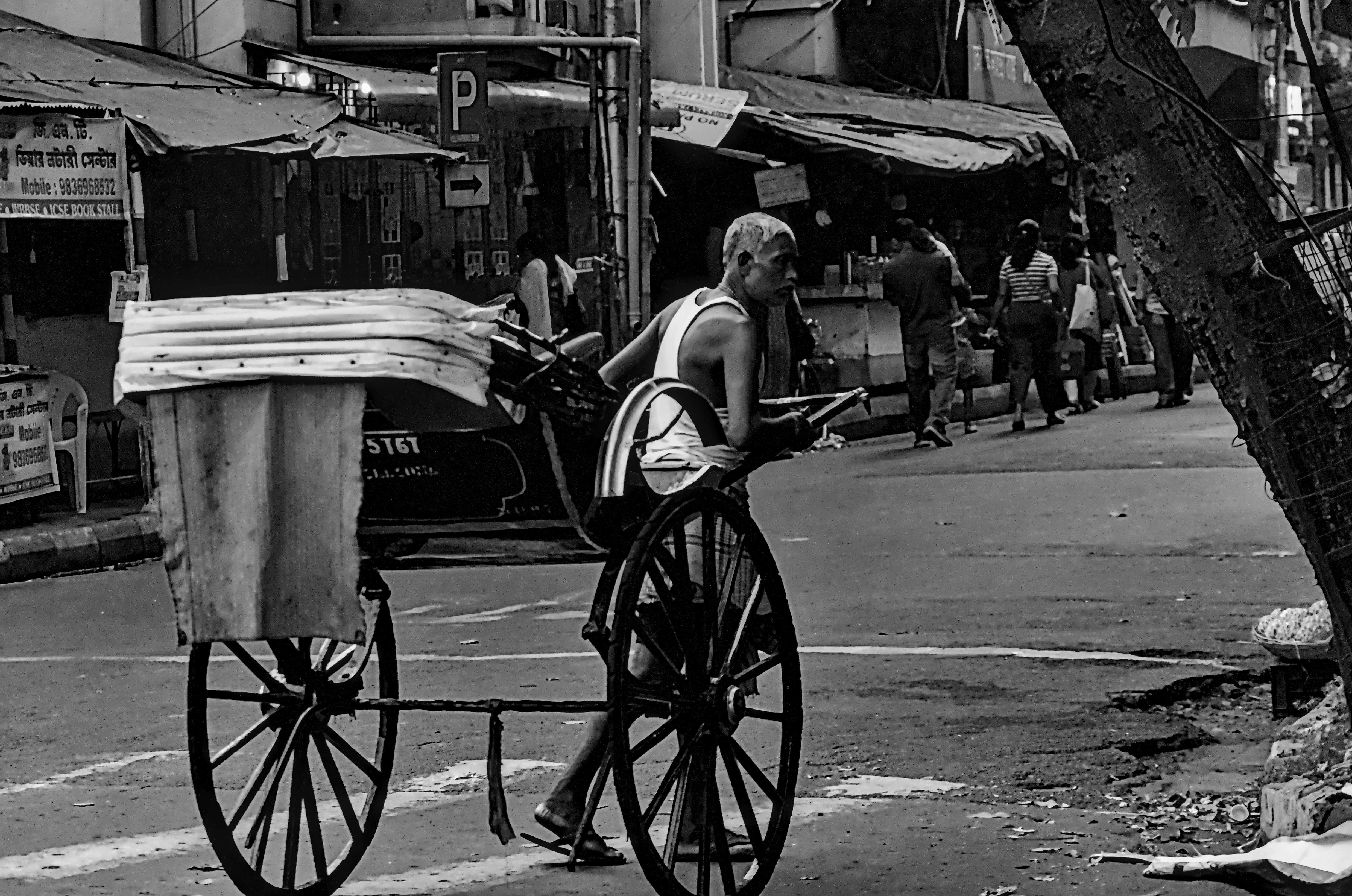 Traditional Hand-Pulled Rickshaw Kolkata