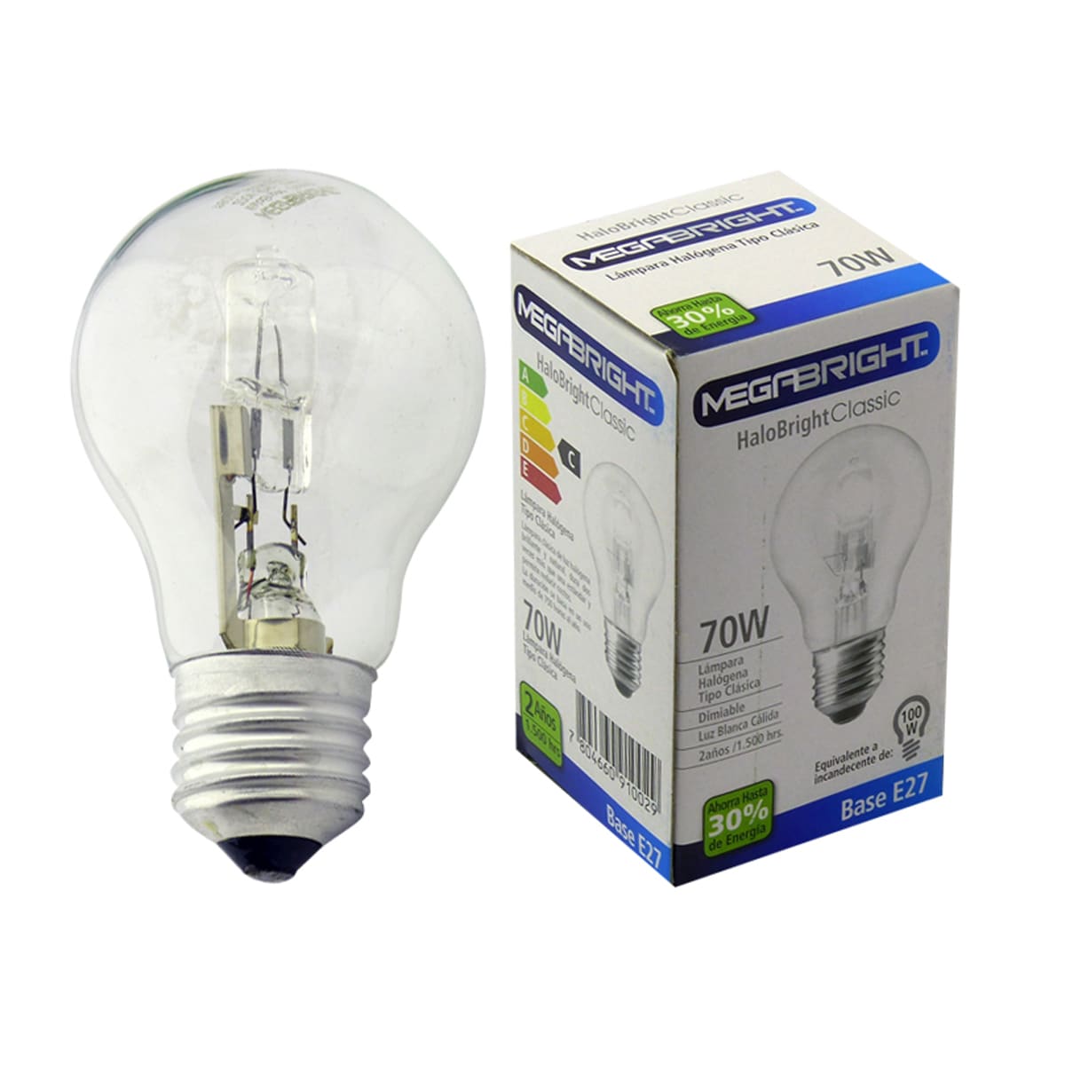 AMPOLLETA HALOGENA 70 W PACK 10 UNIDADES MEGABRIGTH