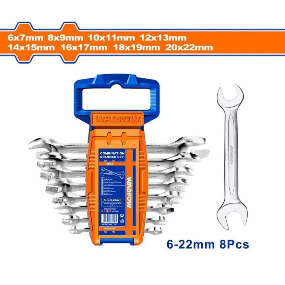 JUEGO DE LLAVES PUNTA-PUNTA 6-22 MM  8 PCS WADFOW WDS2208