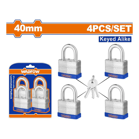 SET 4 CANDADOS LAMINADOS 50 MM WADFOW WPDL454