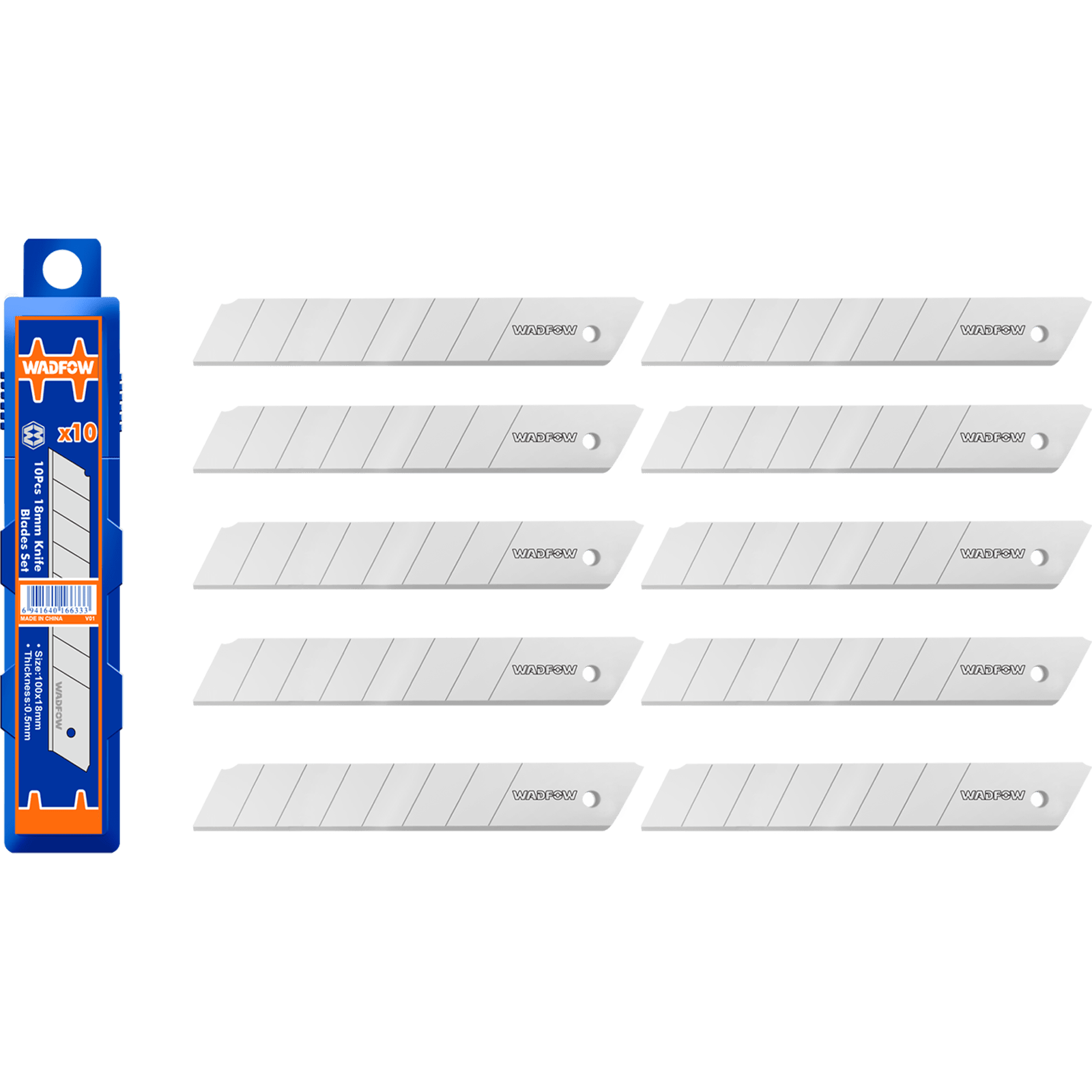 PACK 3 SET DE REPUESTO CUCHILLA DE 10 HOJAS 18X100 MM WADFOW WMK1K18