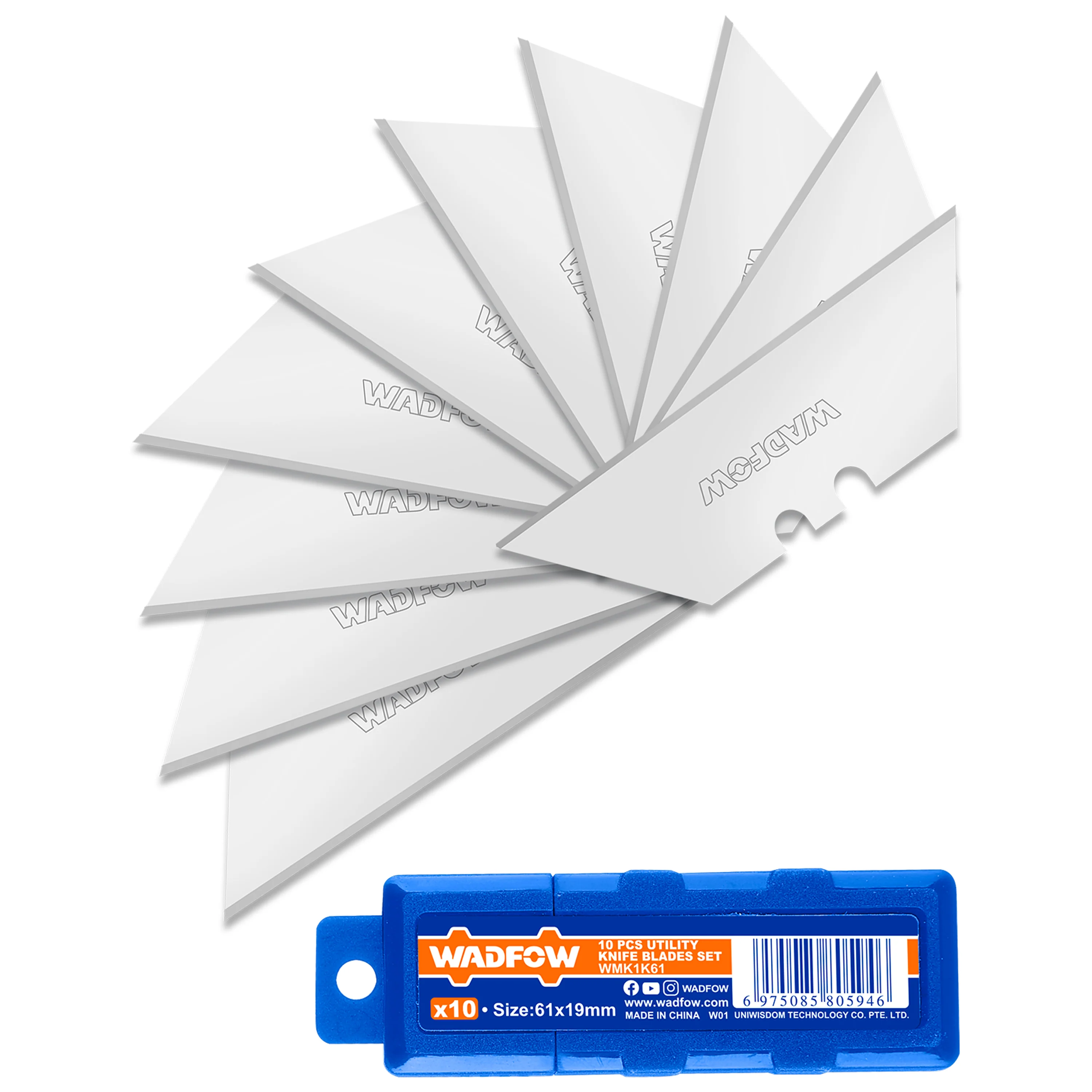 PACK 3 SET CUCHILLAS 10 PIEZAS DE 61 MM X 19 MM WADFOW WMK1K61