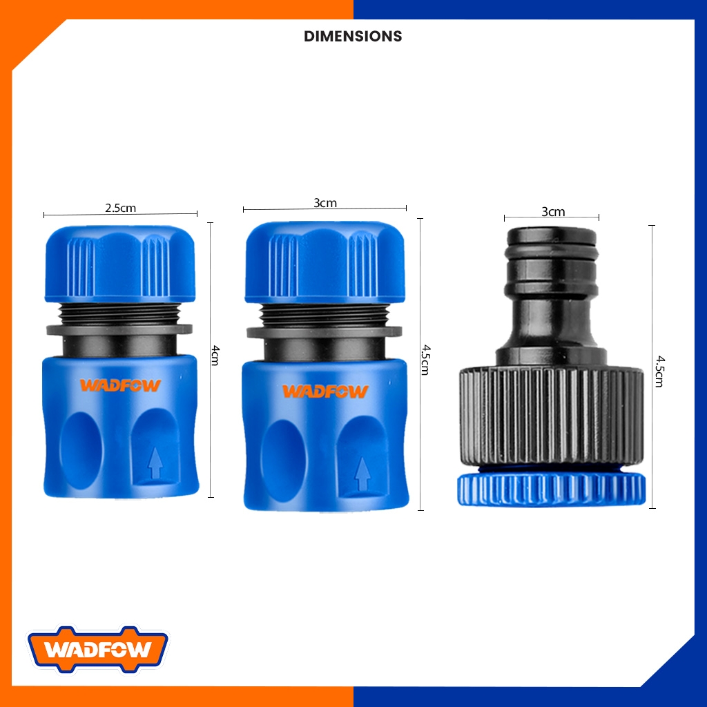 JUEGO DE CONECTORES RAPIDOS DE MANGUERA DE 3 PIEZAS WADFOW WQC2E33