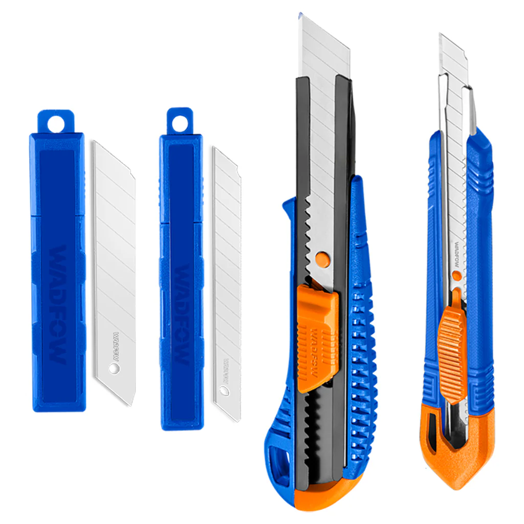 JUEGO CUCHILLO CARTONERO BOTON PLANO 4 PIEZAS WADFOW WSK2204