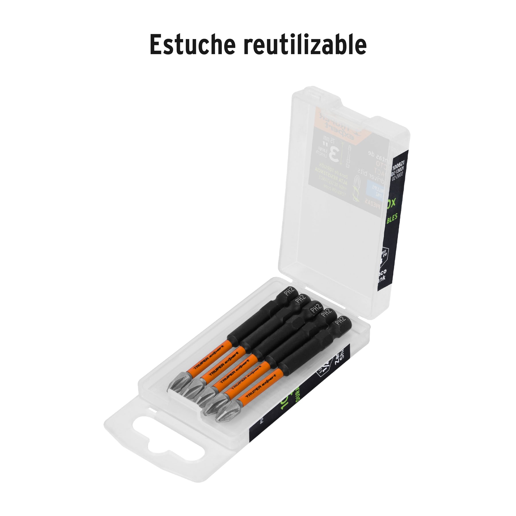 Punta para destornillador Phillips PH2 TRUPER XPERT SET 5 PCS