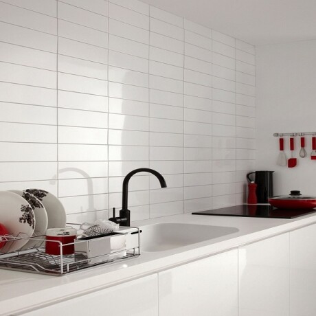 Revestimiento Blanco Brillo Flores Relieve ALMEIDA