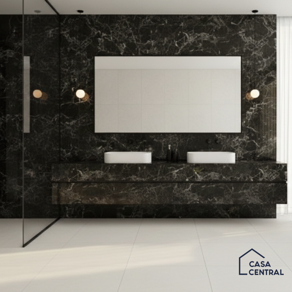 Porcelanato Mythos Black Pulido GAUDI 80 x 80