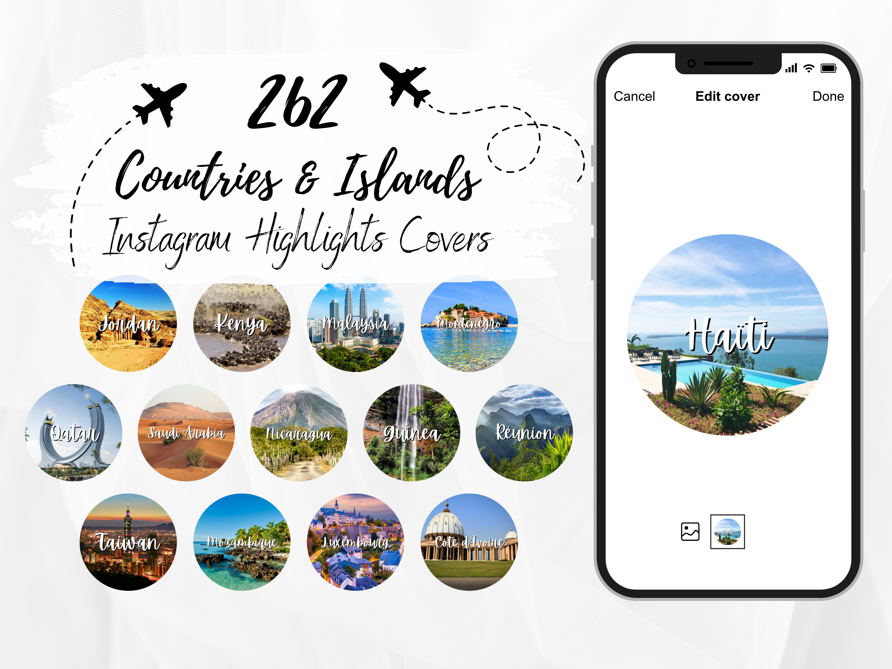 Countries and Islands Circle Pictures With Name