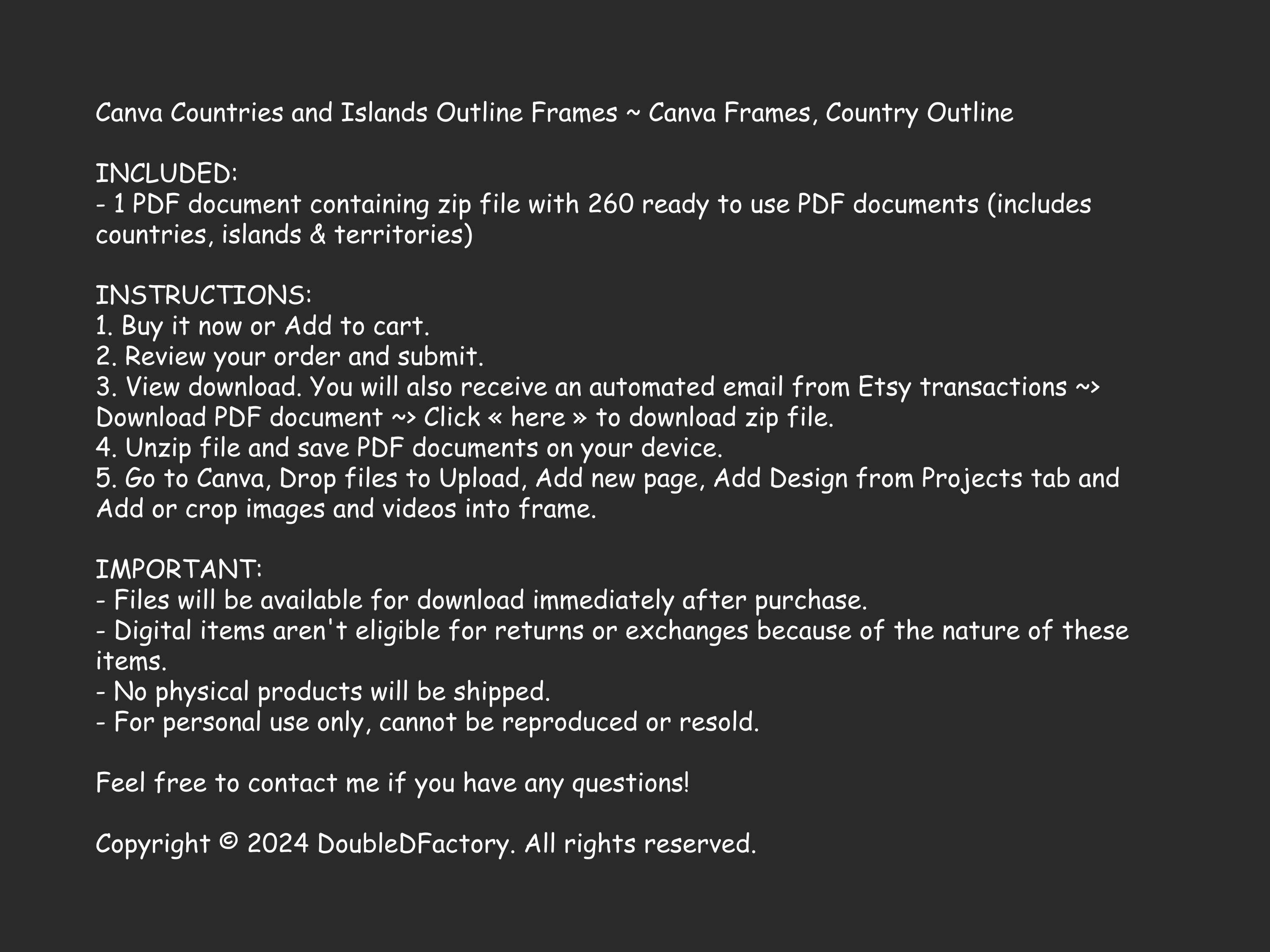 Canva Countries and Islands Map Frames