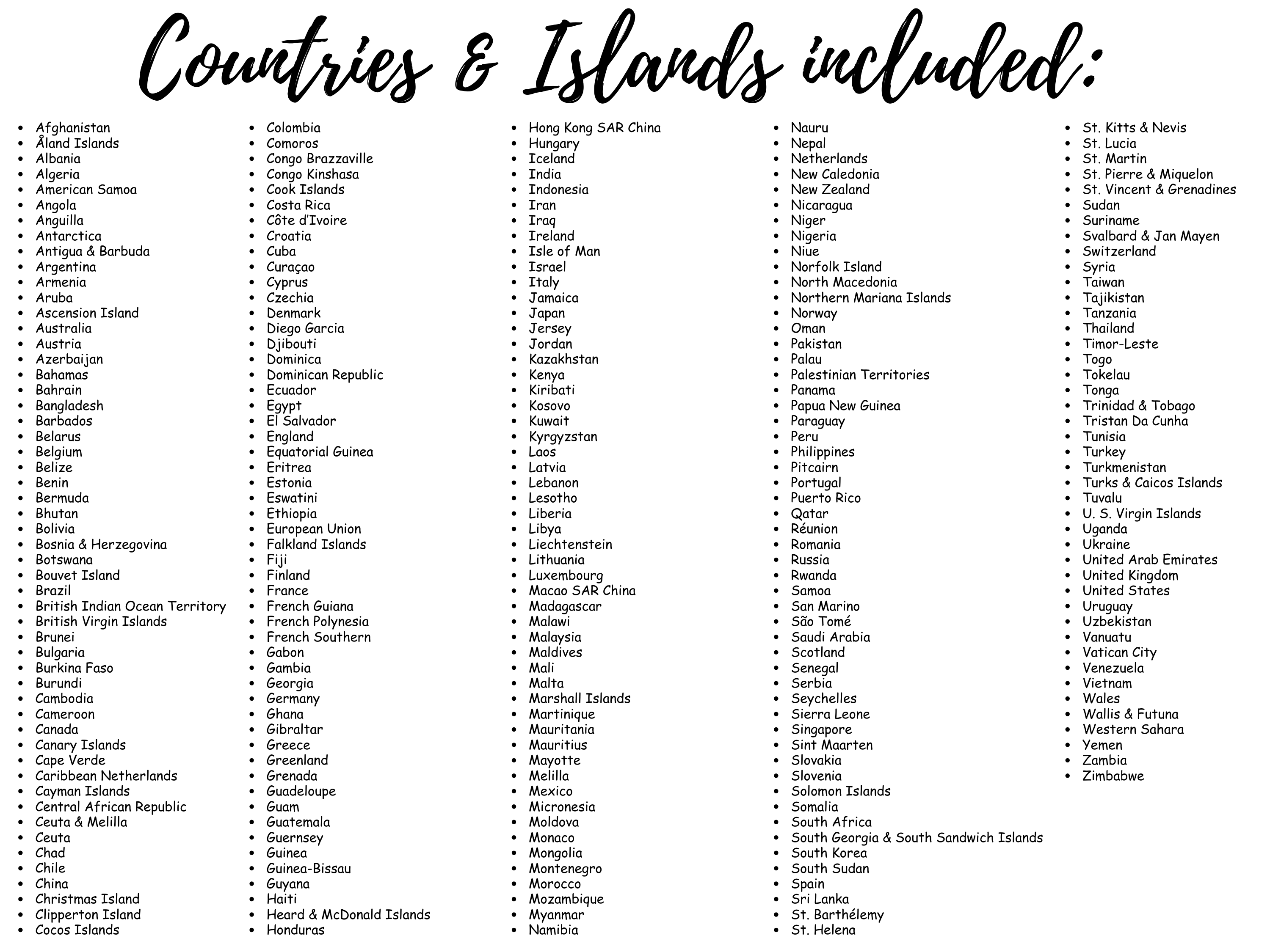 Countries and Islands Map Flags Black Background