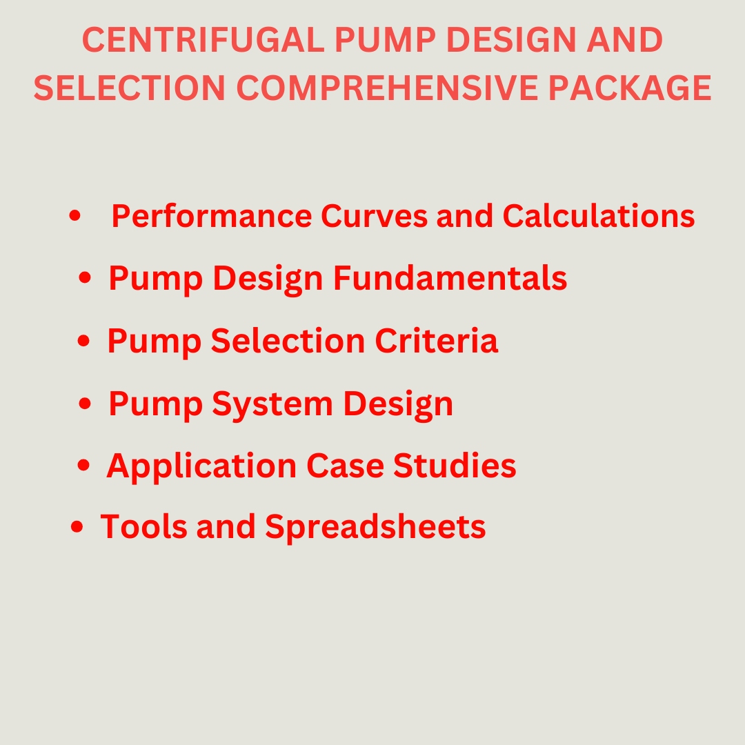 Pump sizing Calculation Spreadsheets
