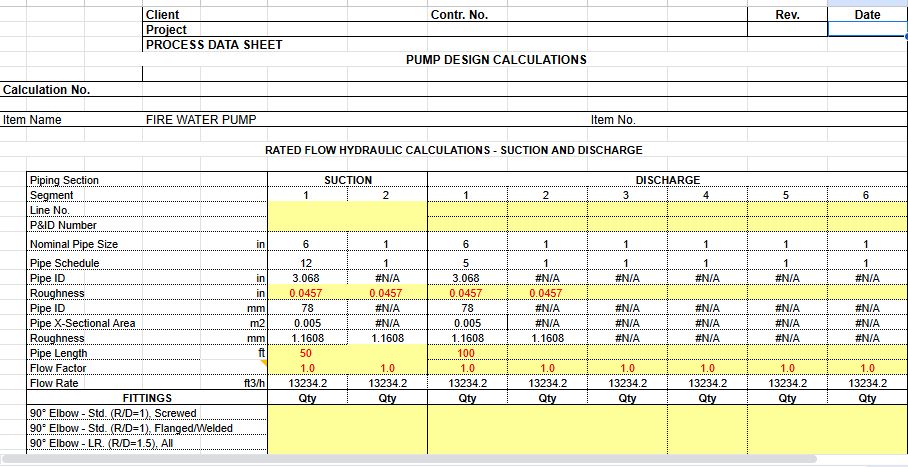 CENTRIFUGAL PUMP DESIGN CALCULATIONS