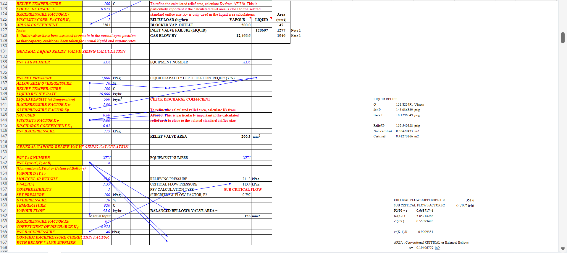  PSV Relief load calculation on scenario