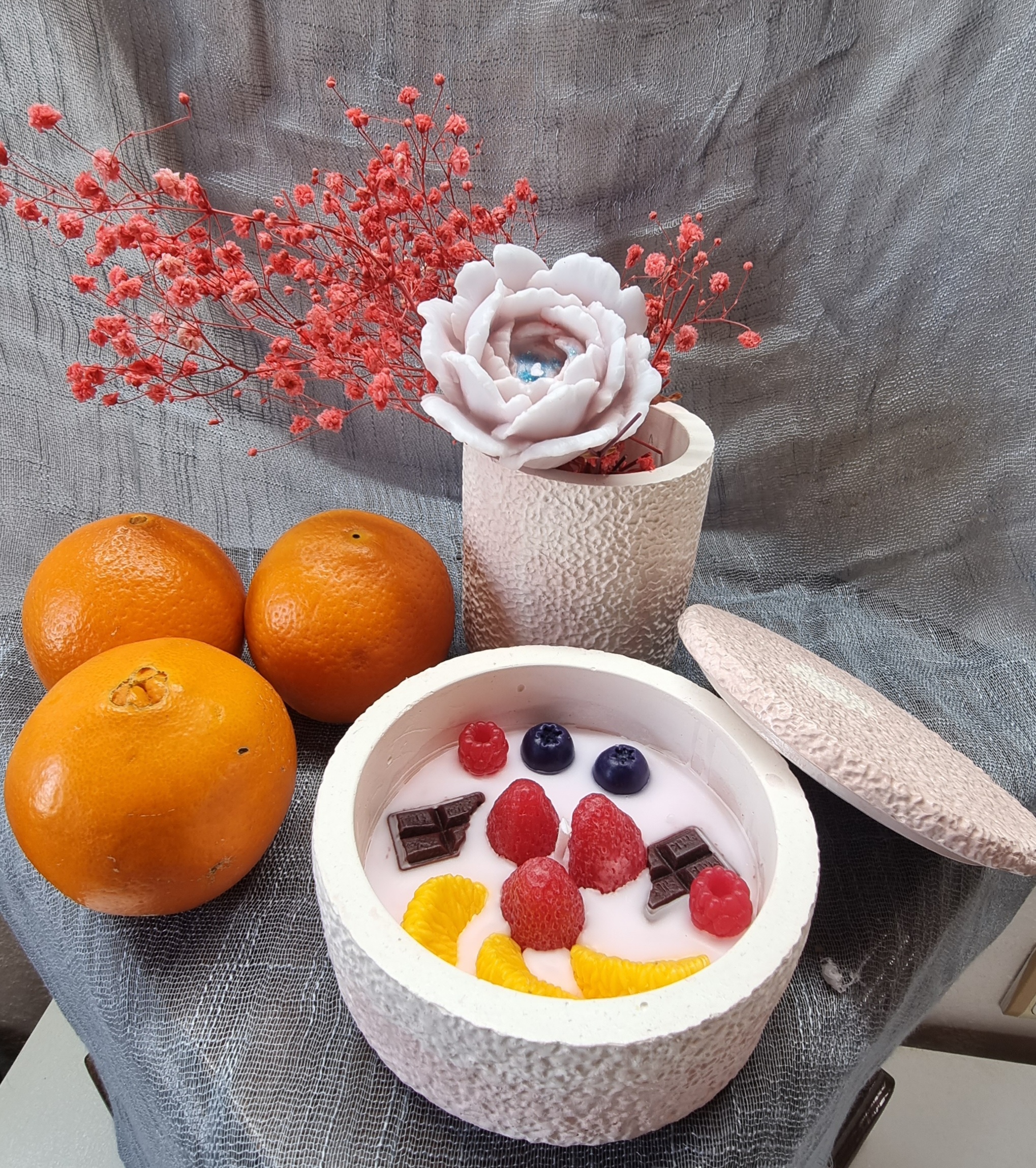 Fruit pie (fruit scented, big-size round candle)