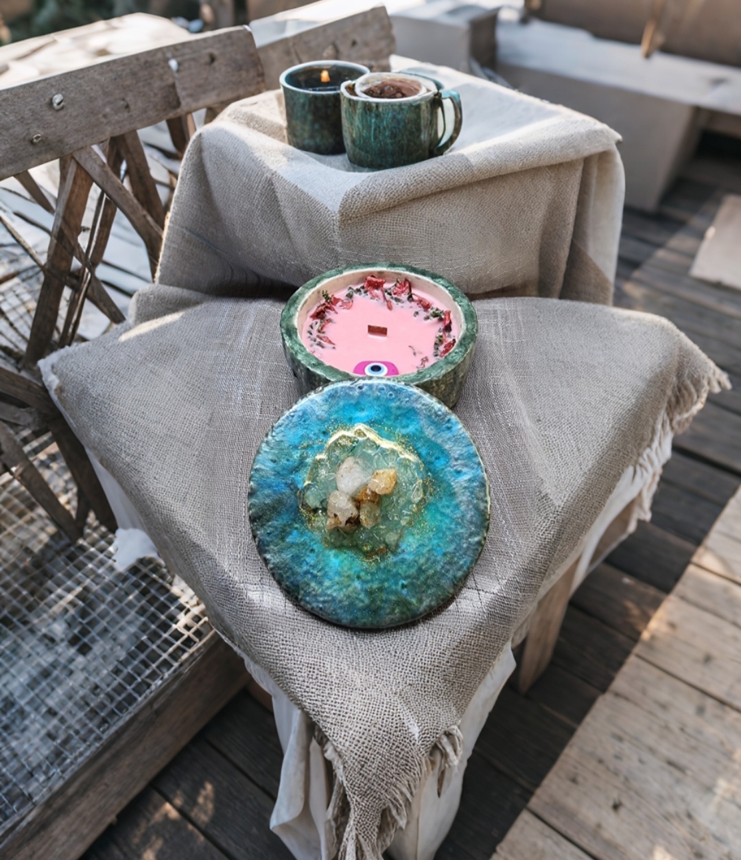 The Malachite Casket with pink wax (mora-mora scent) 