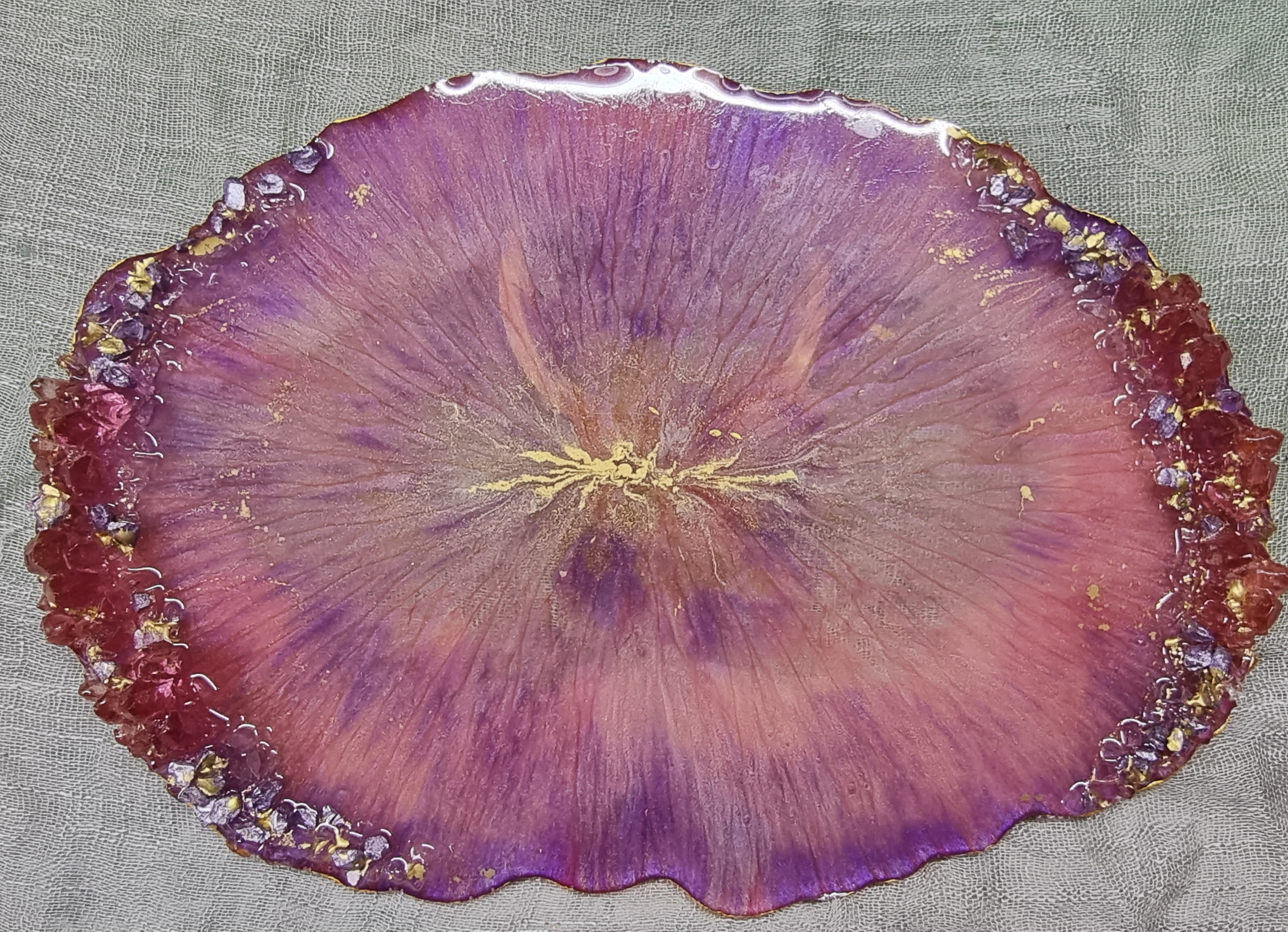 Pink epoxy-resin tray