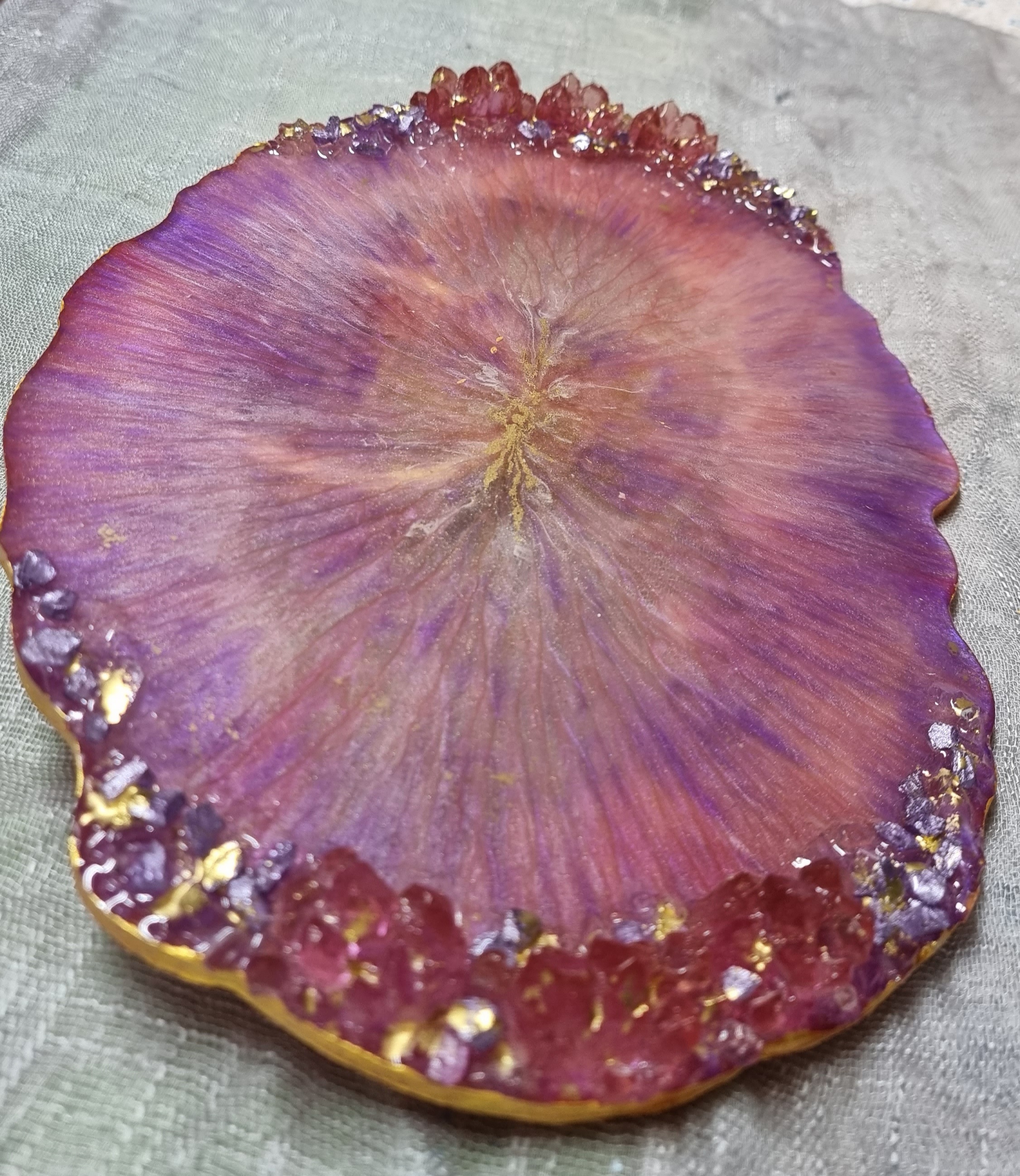 Pink epoxy-resin tray 