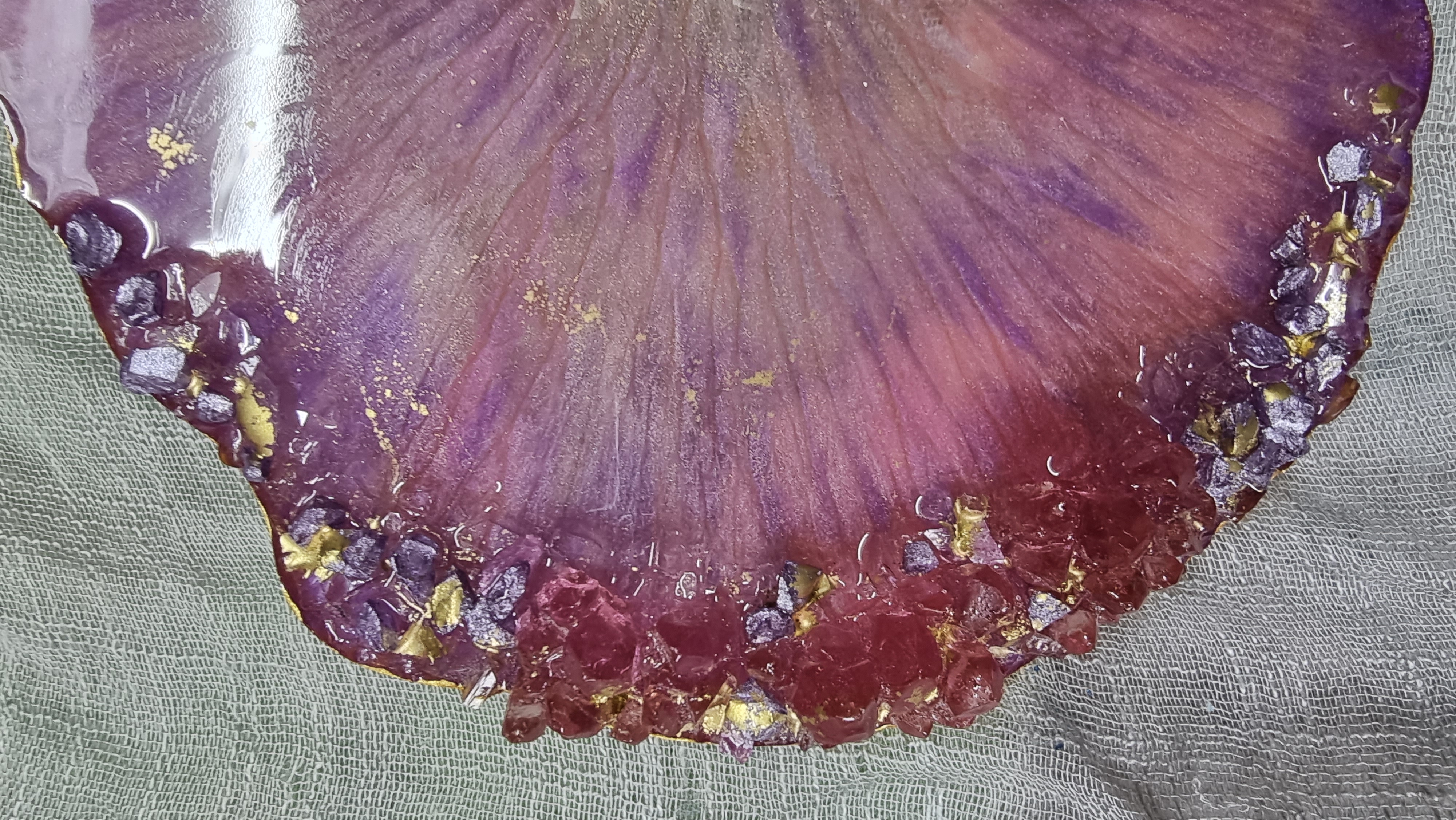 Pink epoxy-resin tray 