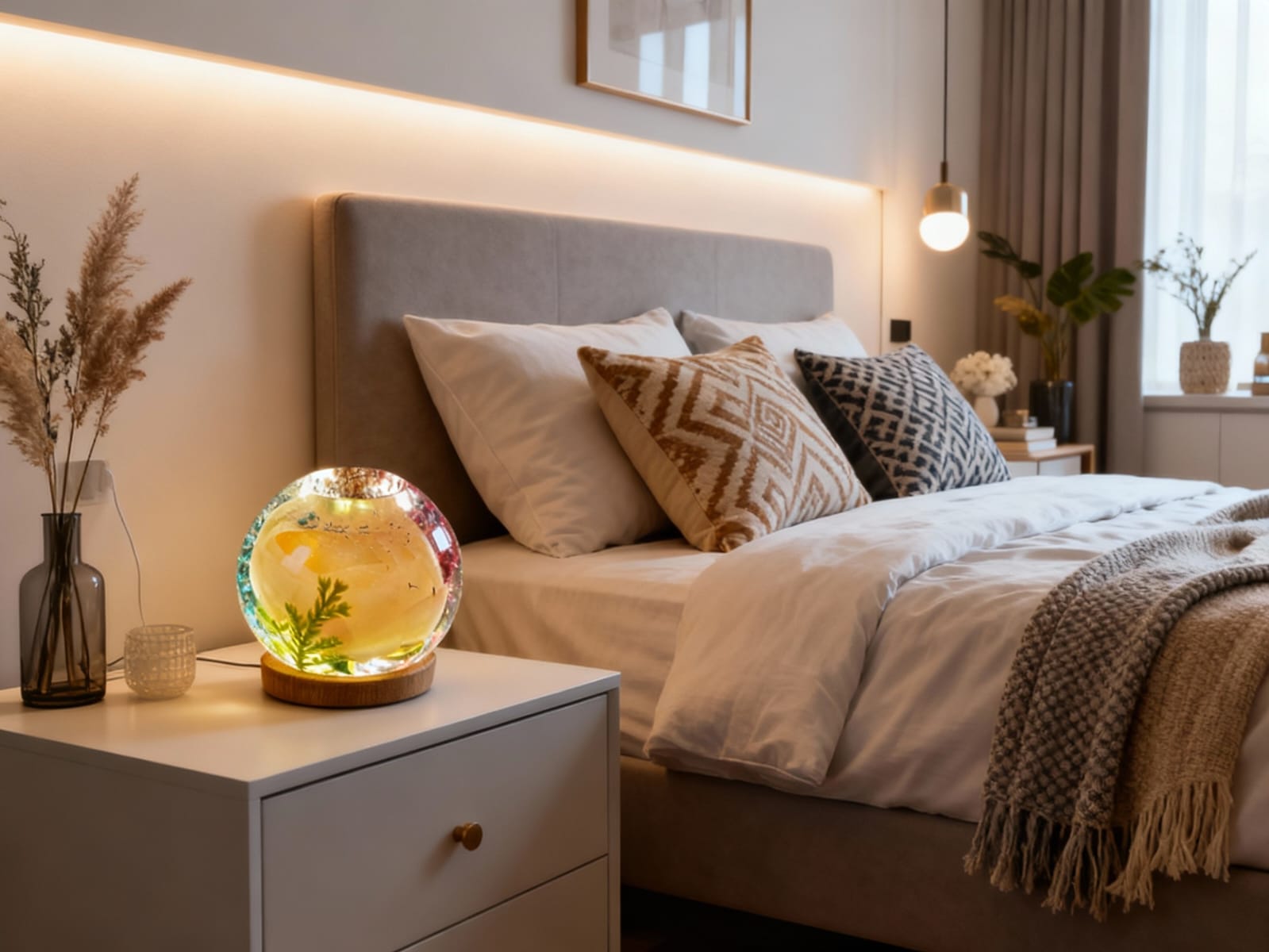 Epoxy-resin table-top lamp