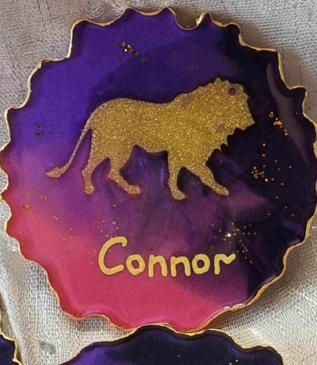 Personalised epoxy-resin coasters featuring Zodiac signs (star signs)