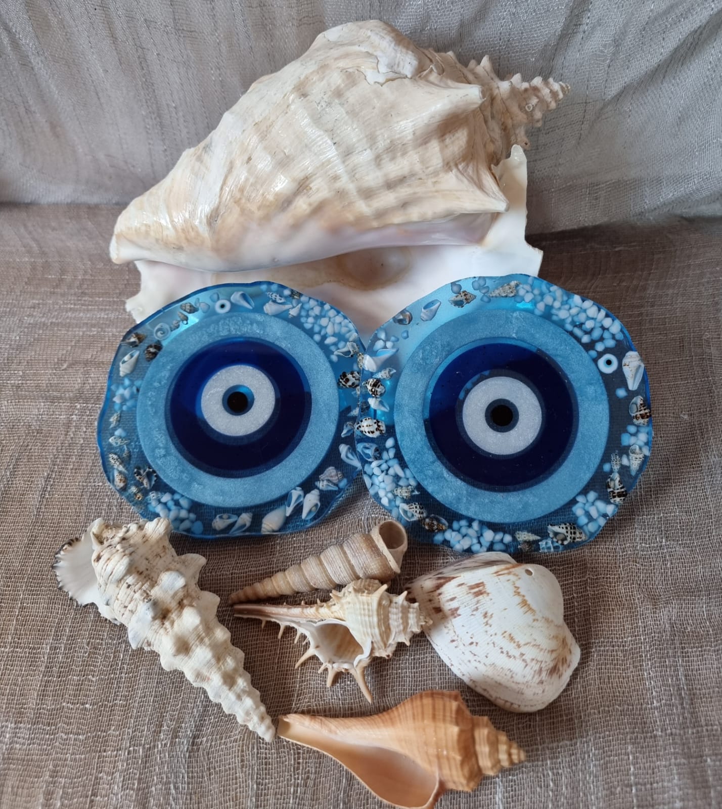 "Big Turkish Eye" epoxy-resin coasters 