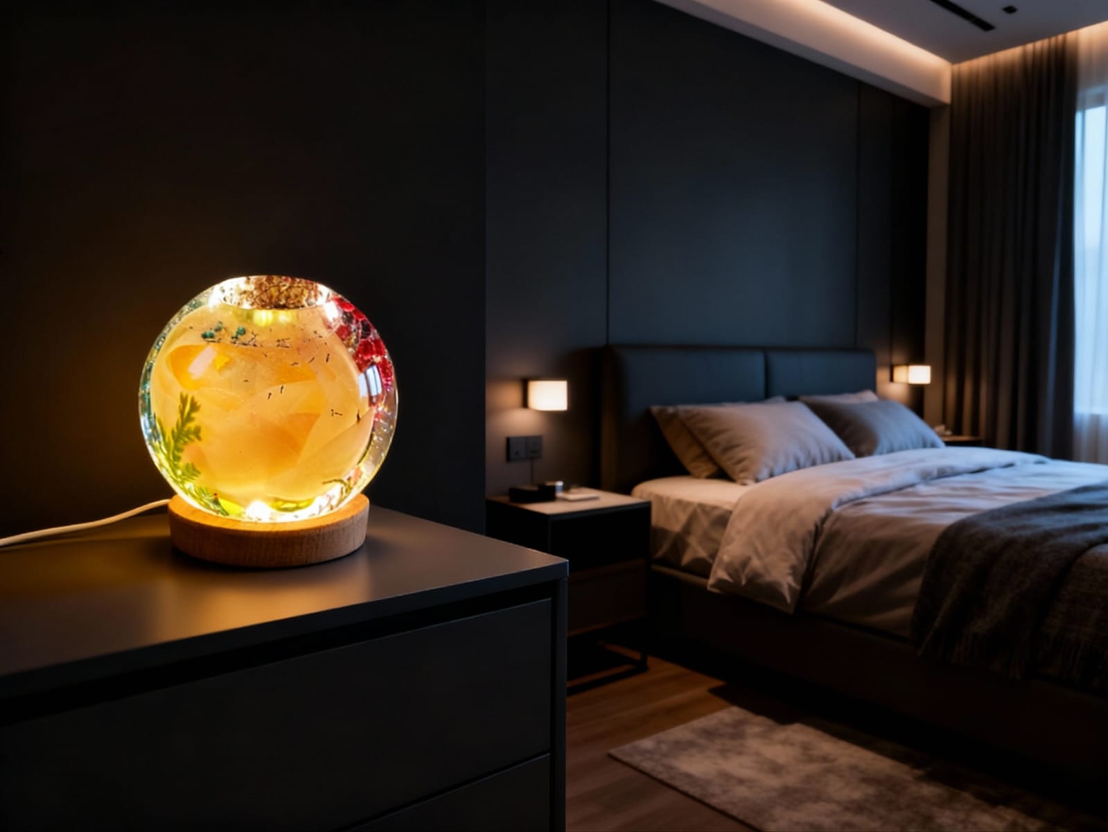 Epoxy-resin table-top lamp