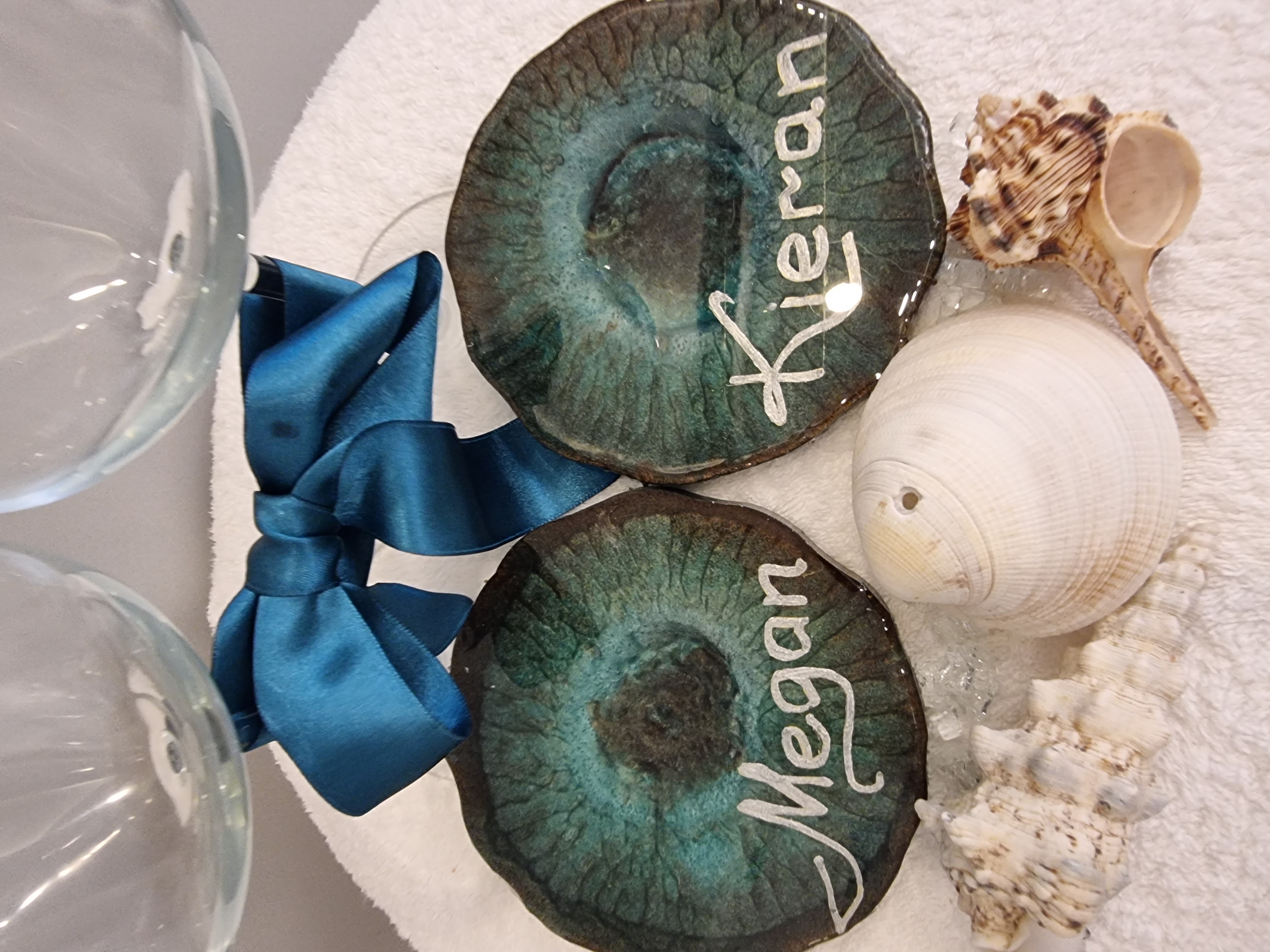 Epoxy coasters personalised (with names)