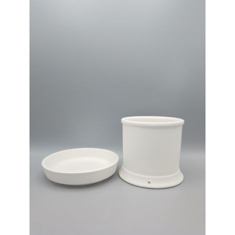 PORTACUBIERTOS Ø125x115mm PLATO Ø155x35mm