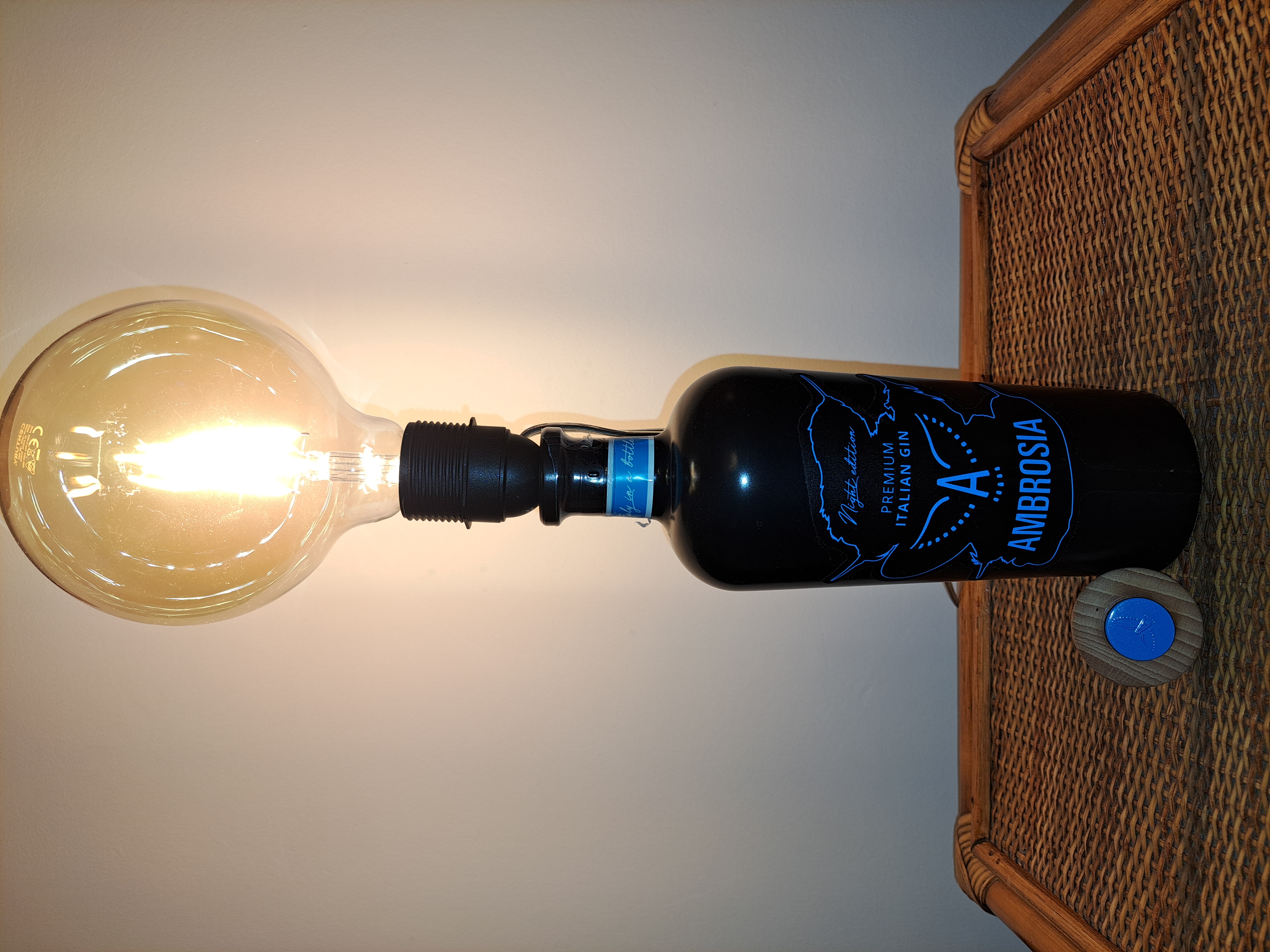 Ambrosia Black Lampada Bottiglia Luminosa