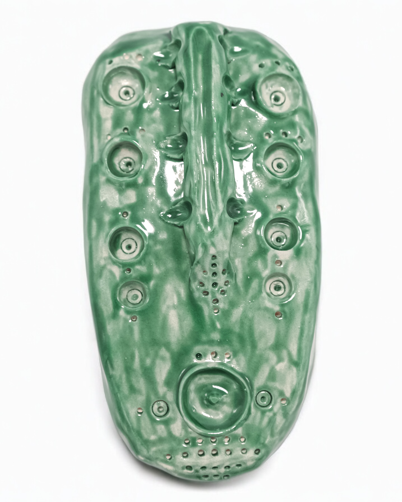 Green Ceramic Wall Art Mask