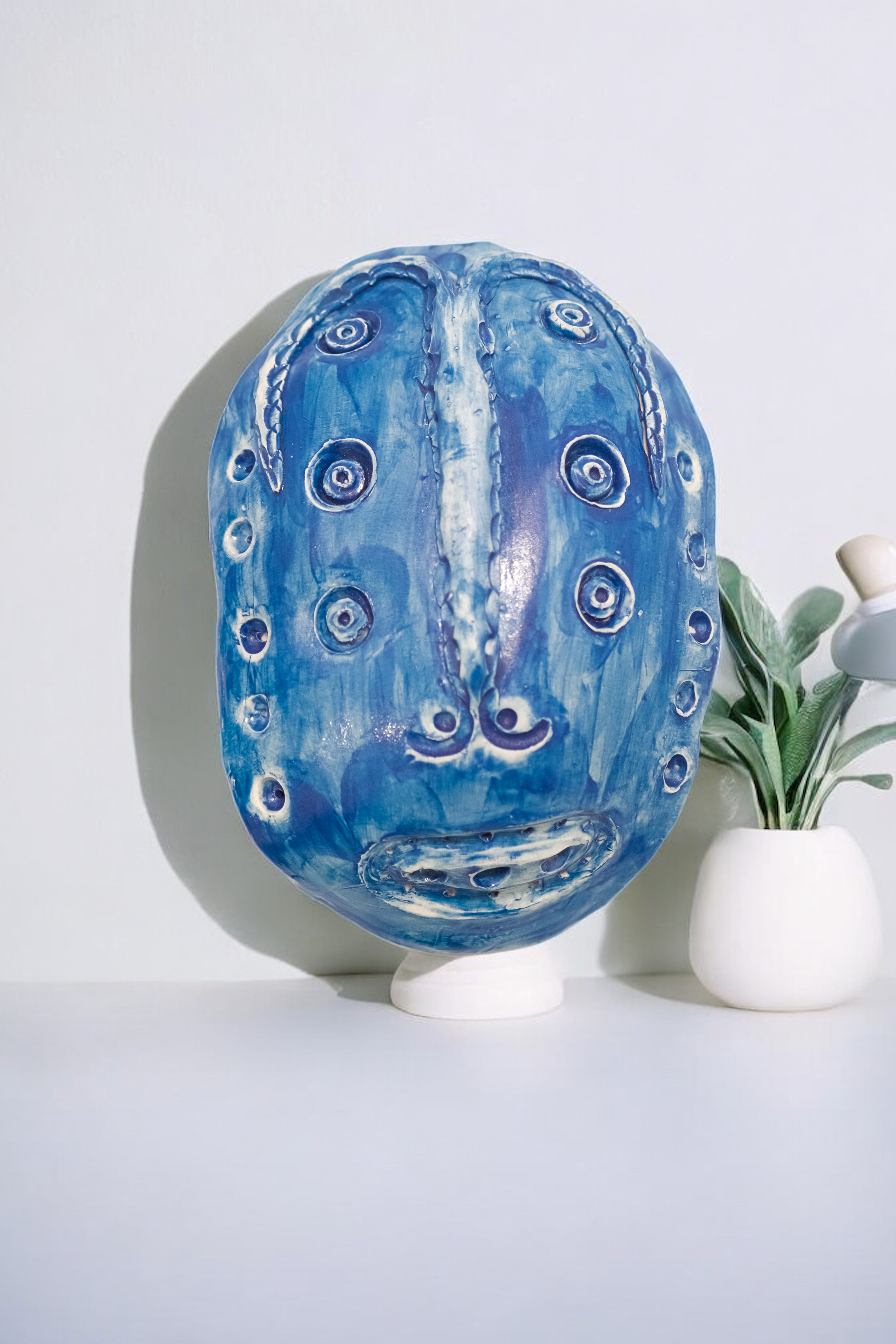 Decorative Blue Ceramic Mask