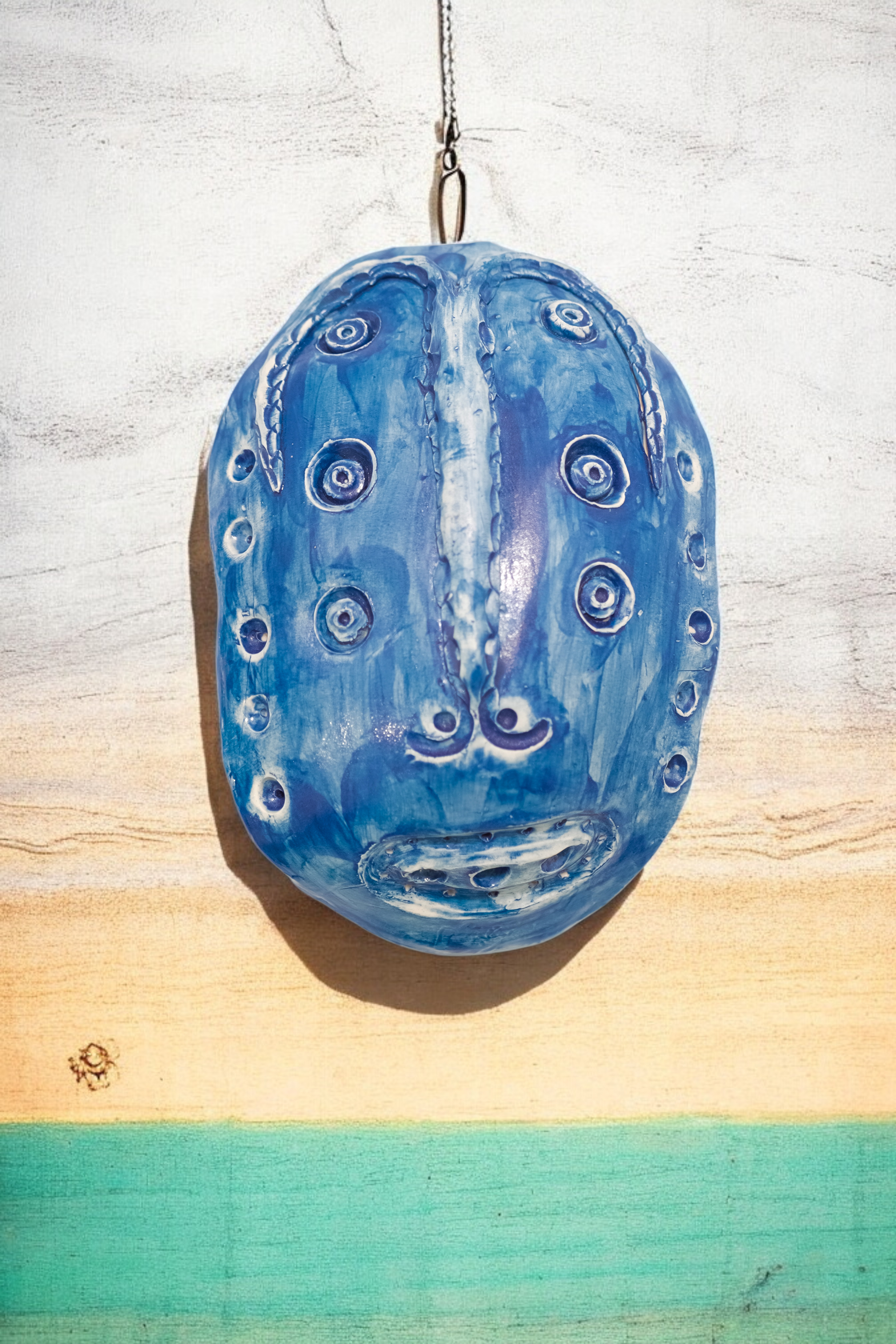 Decorative Blue Ceramic Mask