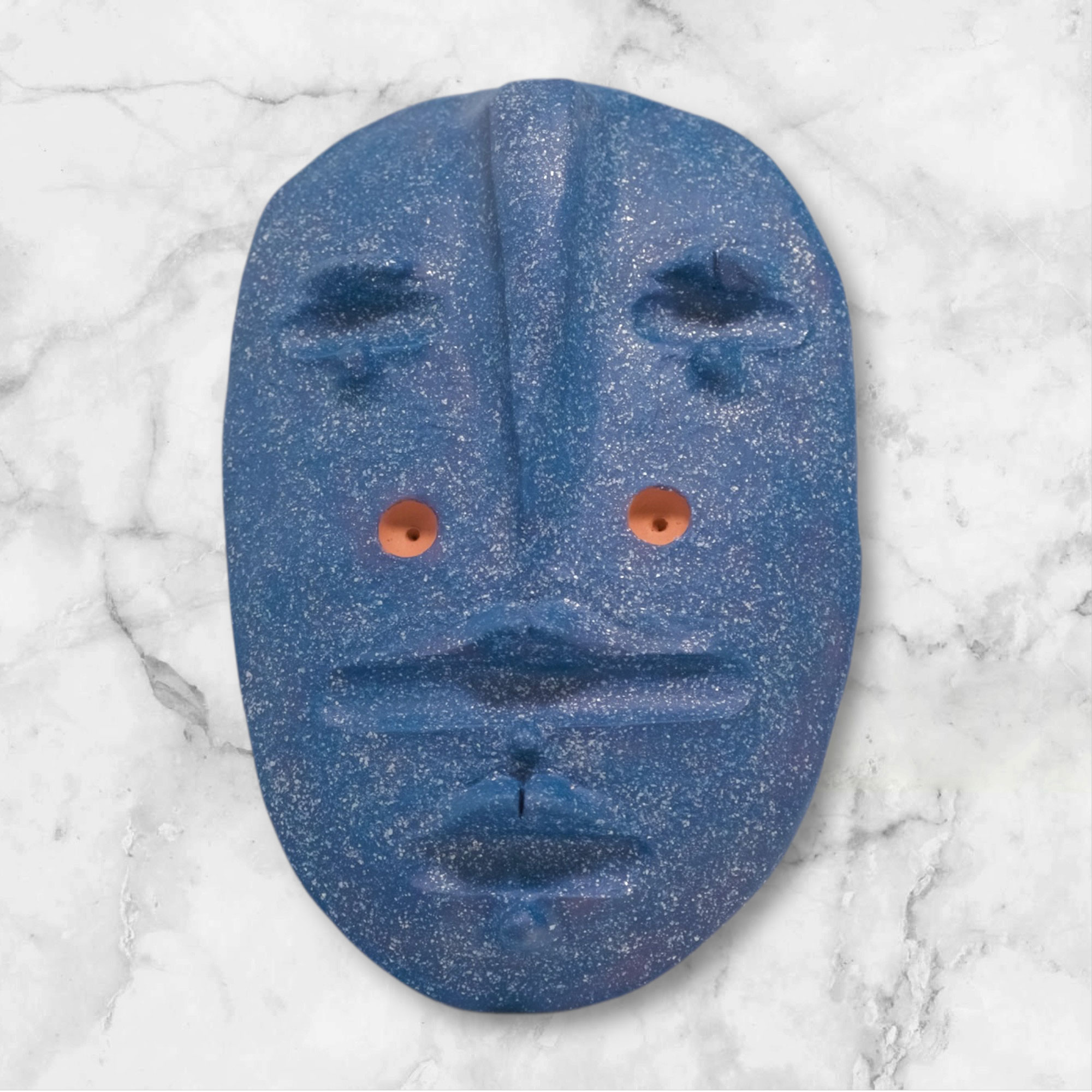 Handcrafted Clay Blue Mask