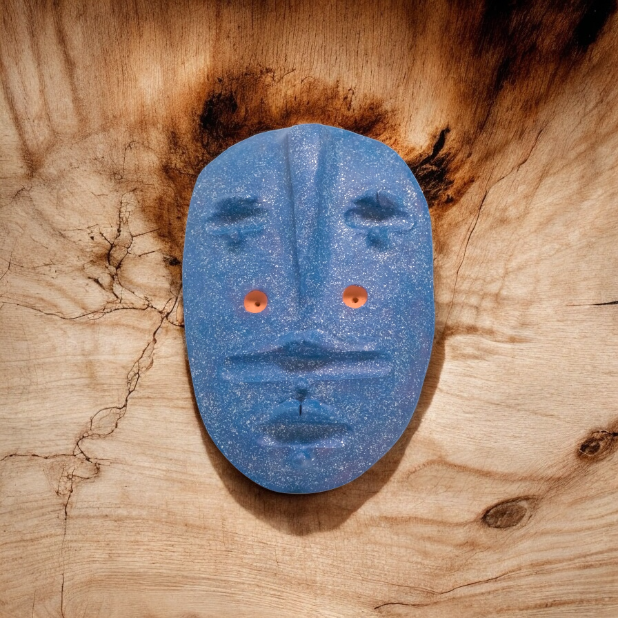 Handcrafted Clay Blue Mask