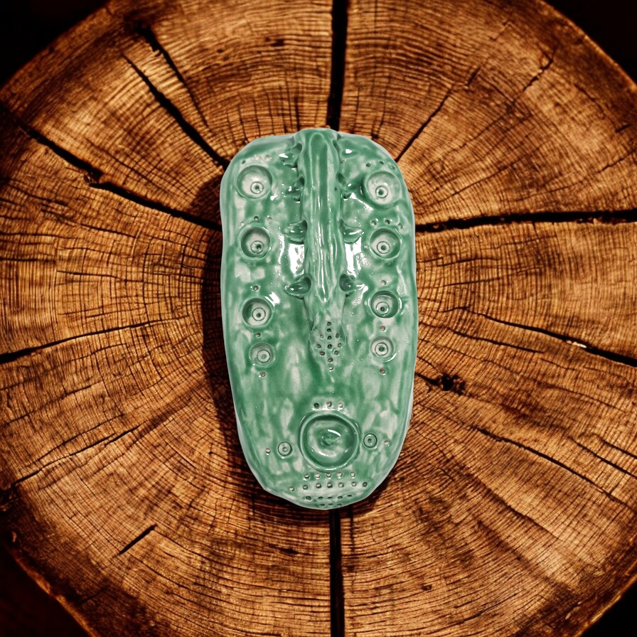 Green Ceramic Wall Art Mask