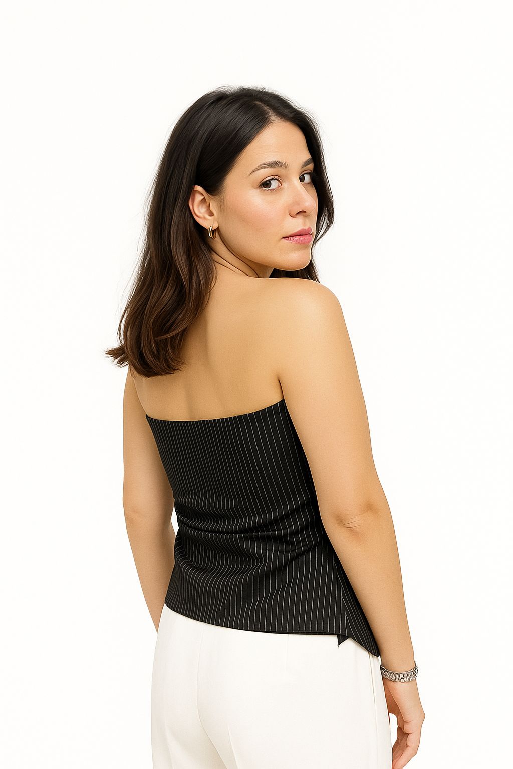 The Noire Luxe Pinstripe Vest – Power Refined