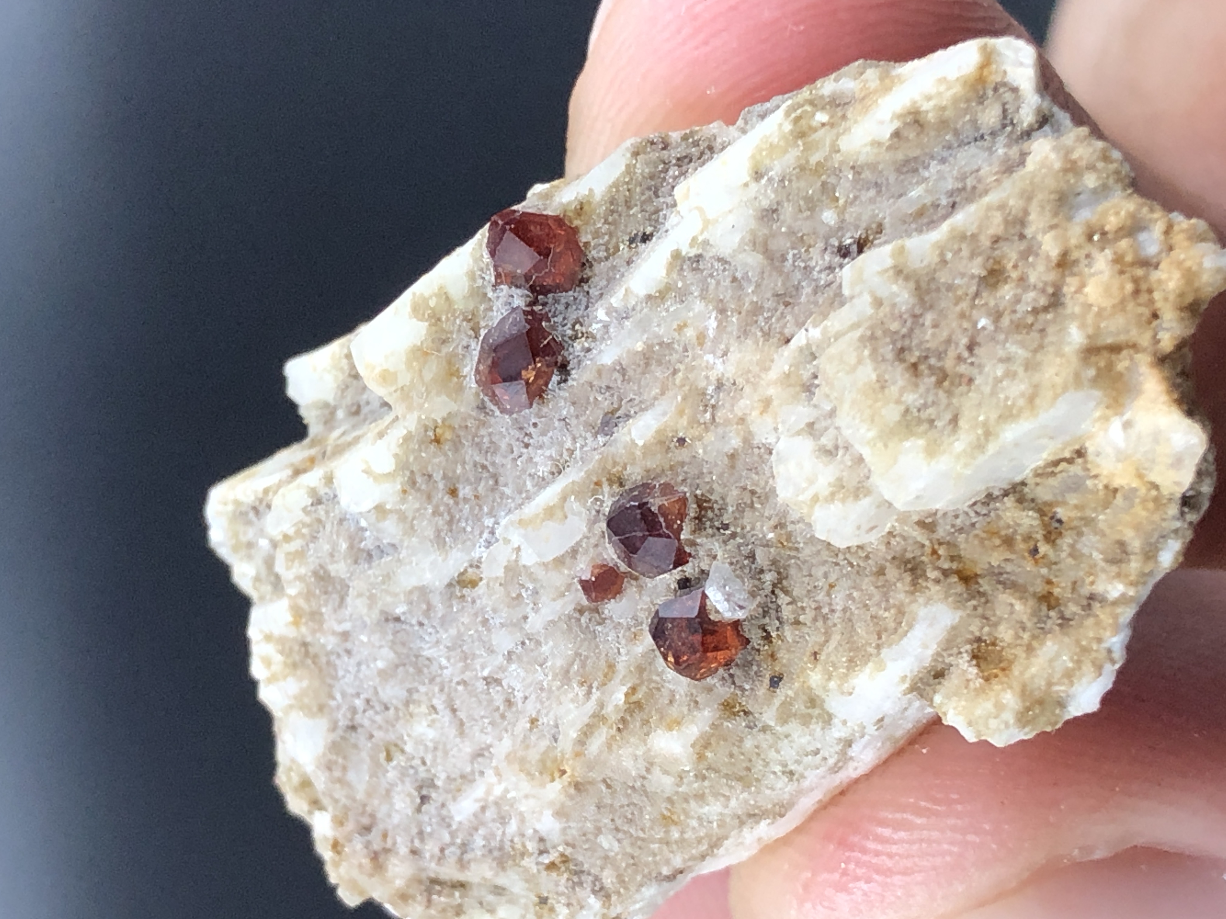 Natural Spessartine Garnet Perched on Mother Rock, from Pakistan.