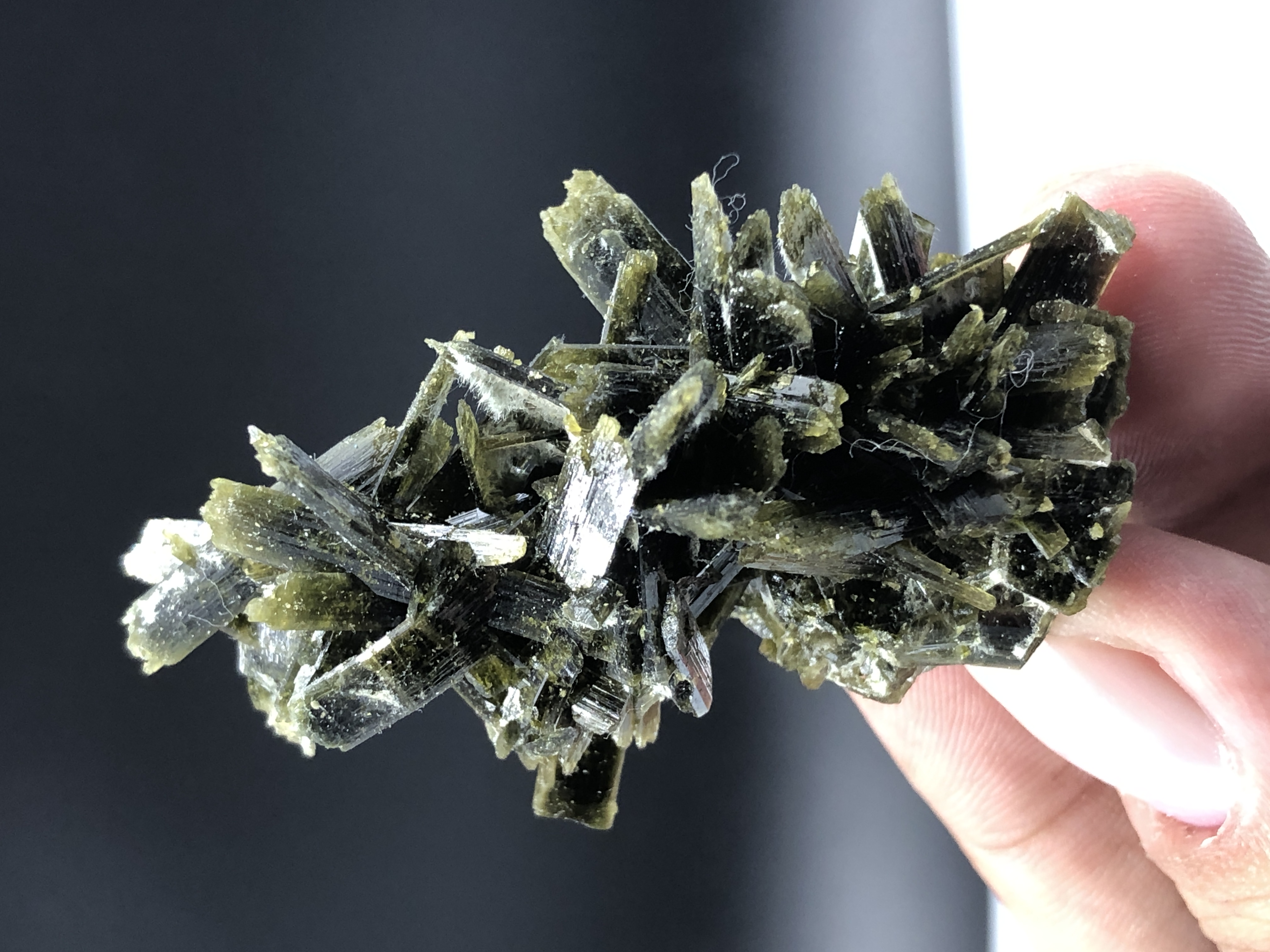 Natural Crystal Cluster of Epidote, from Pakistan.