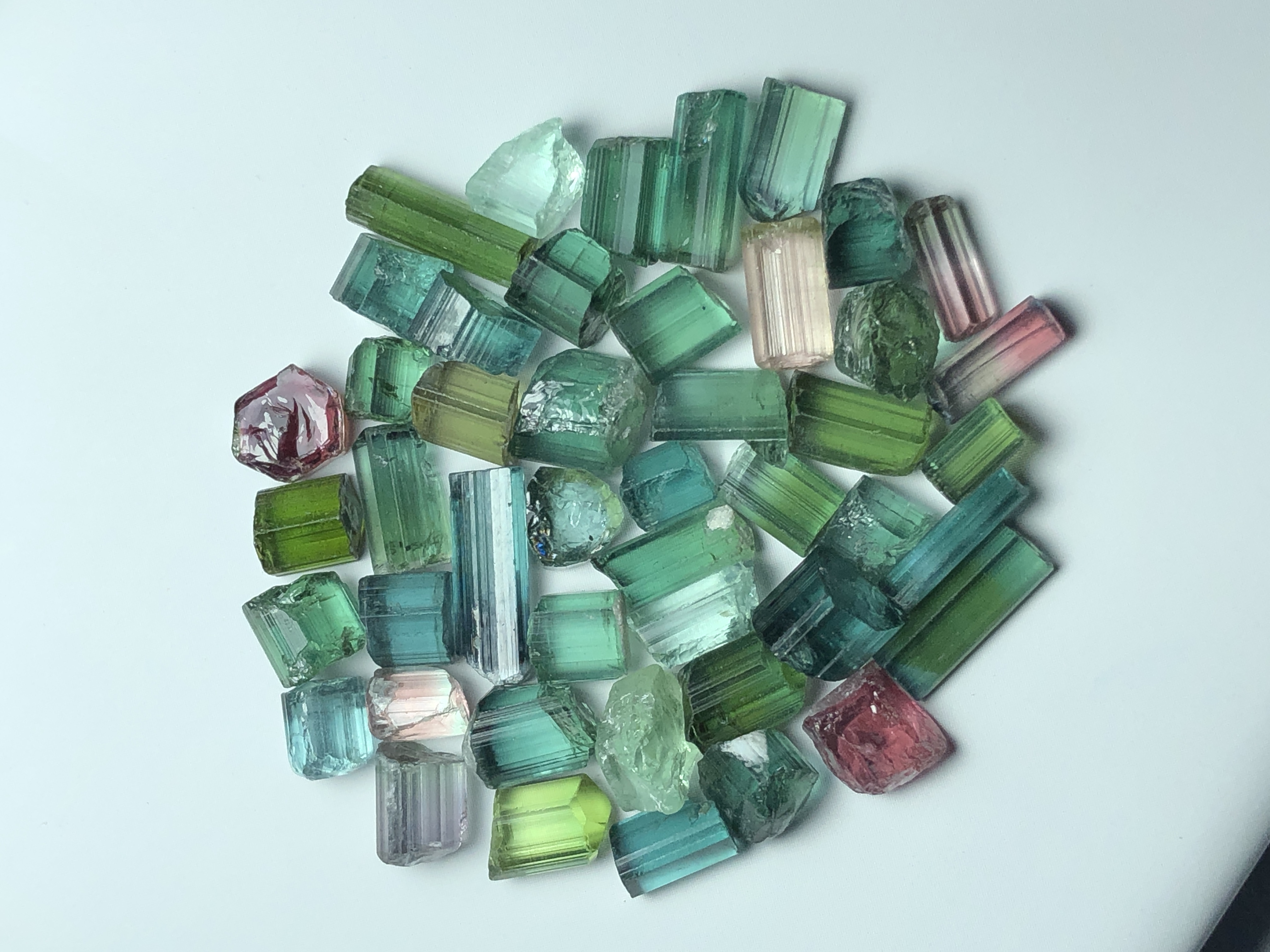 87.05 Carat Natural Facet Rough Mixed Tourmaline Lot.
