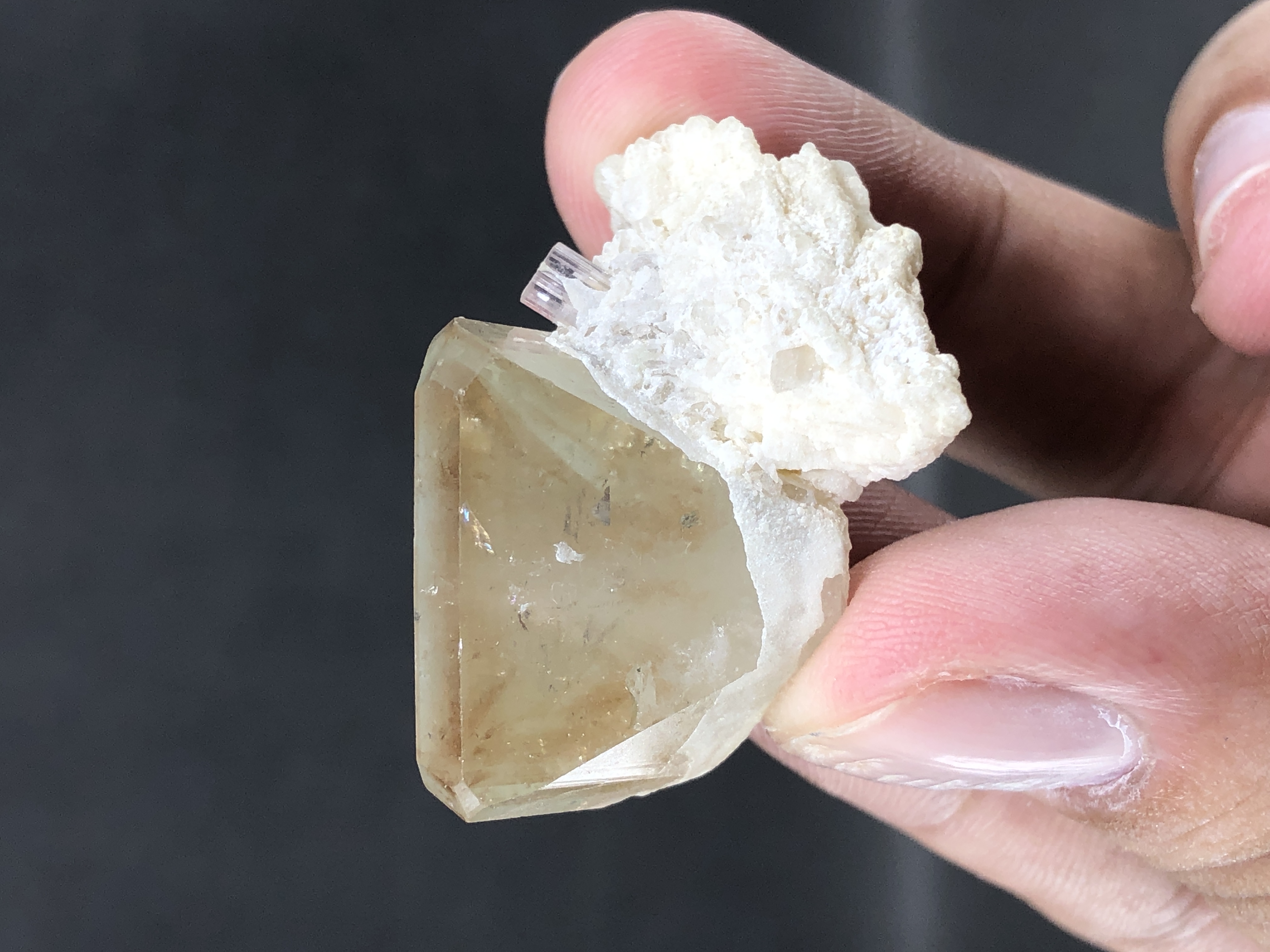 Terminated Topaz Crystal with Aquamarine & Matrix.