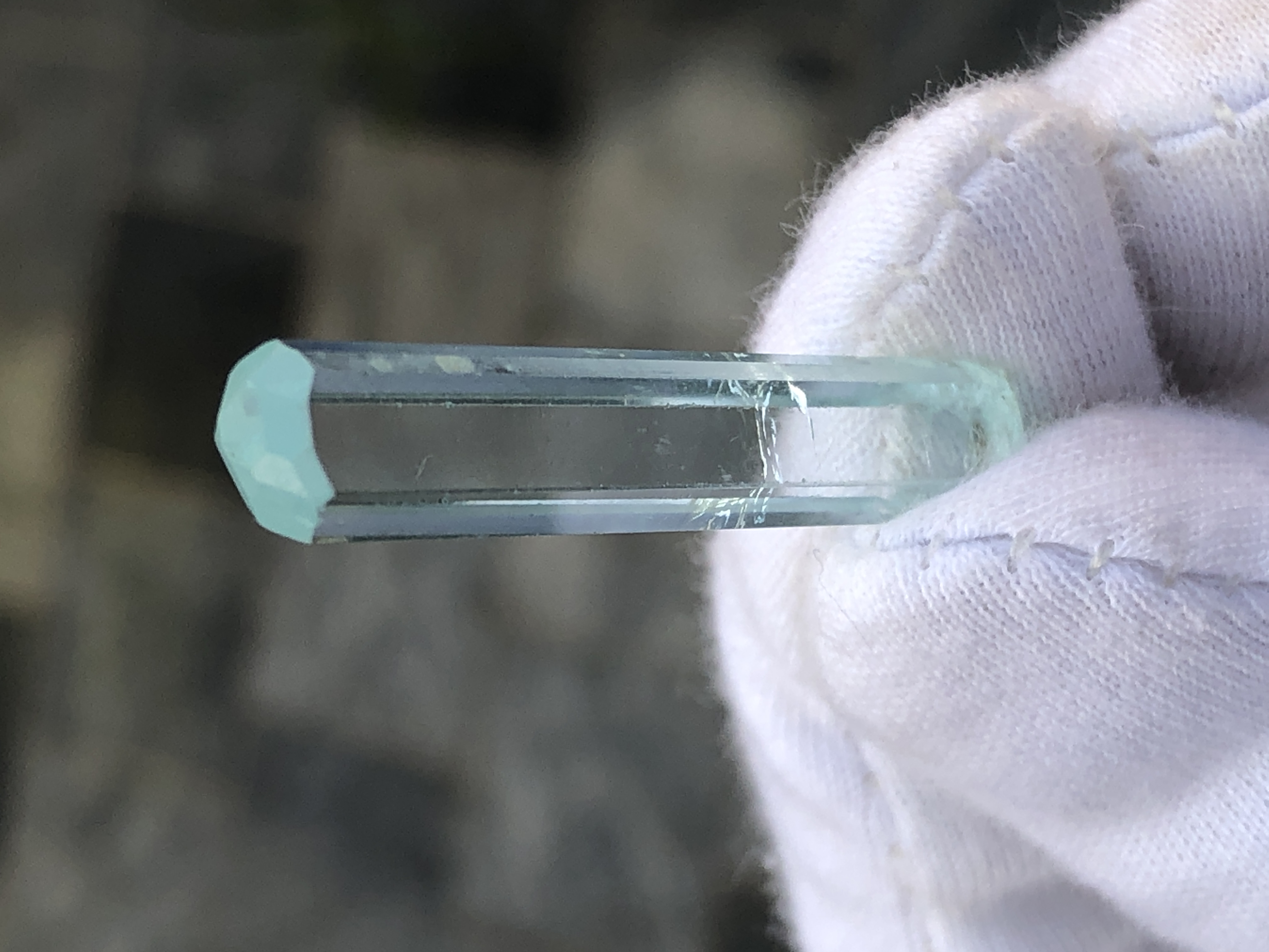 Natural Double Terminated Gemmy Quality Aquamarine Crystal.