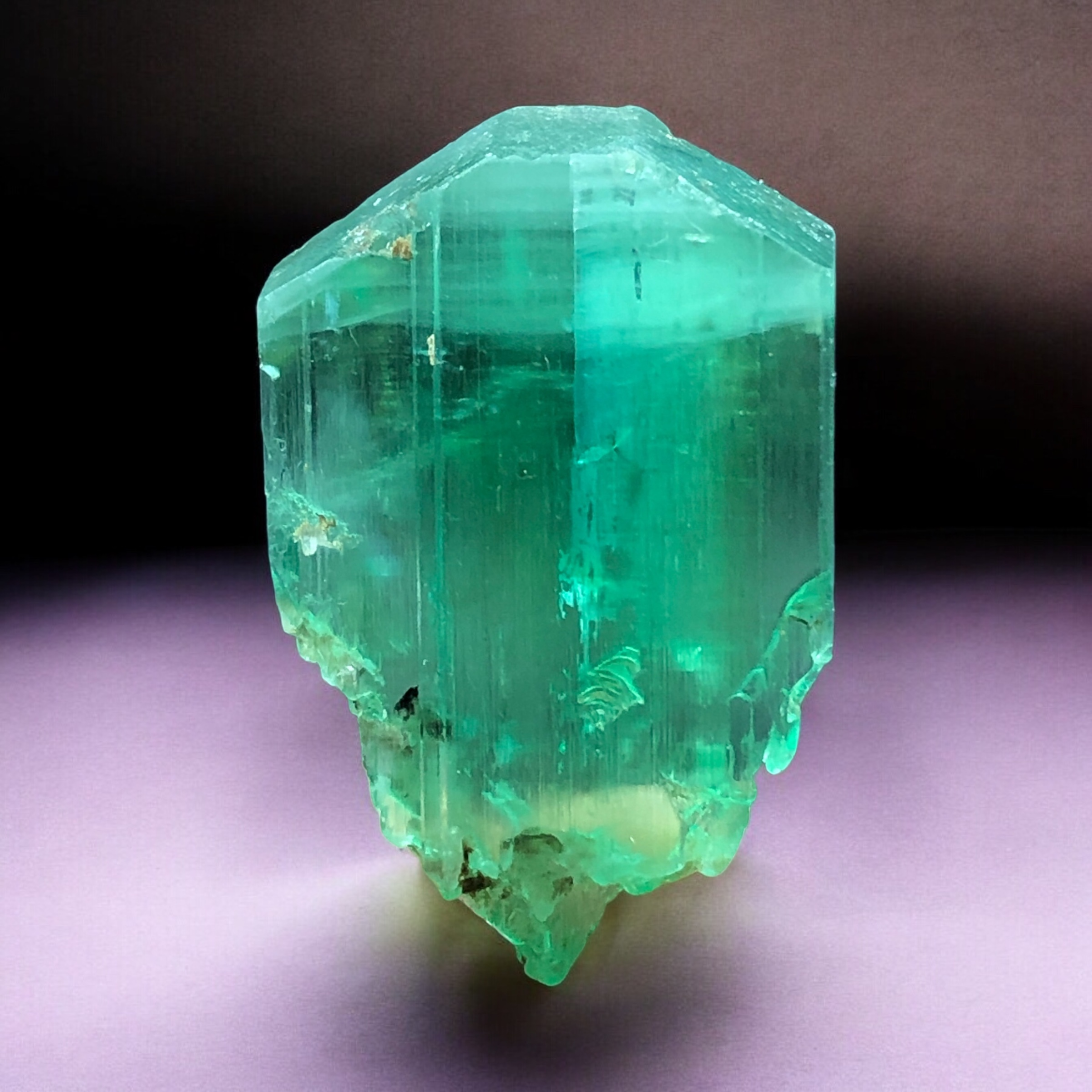 Naturally Terminated Green Spodumene Crystal, from Afghanistan.