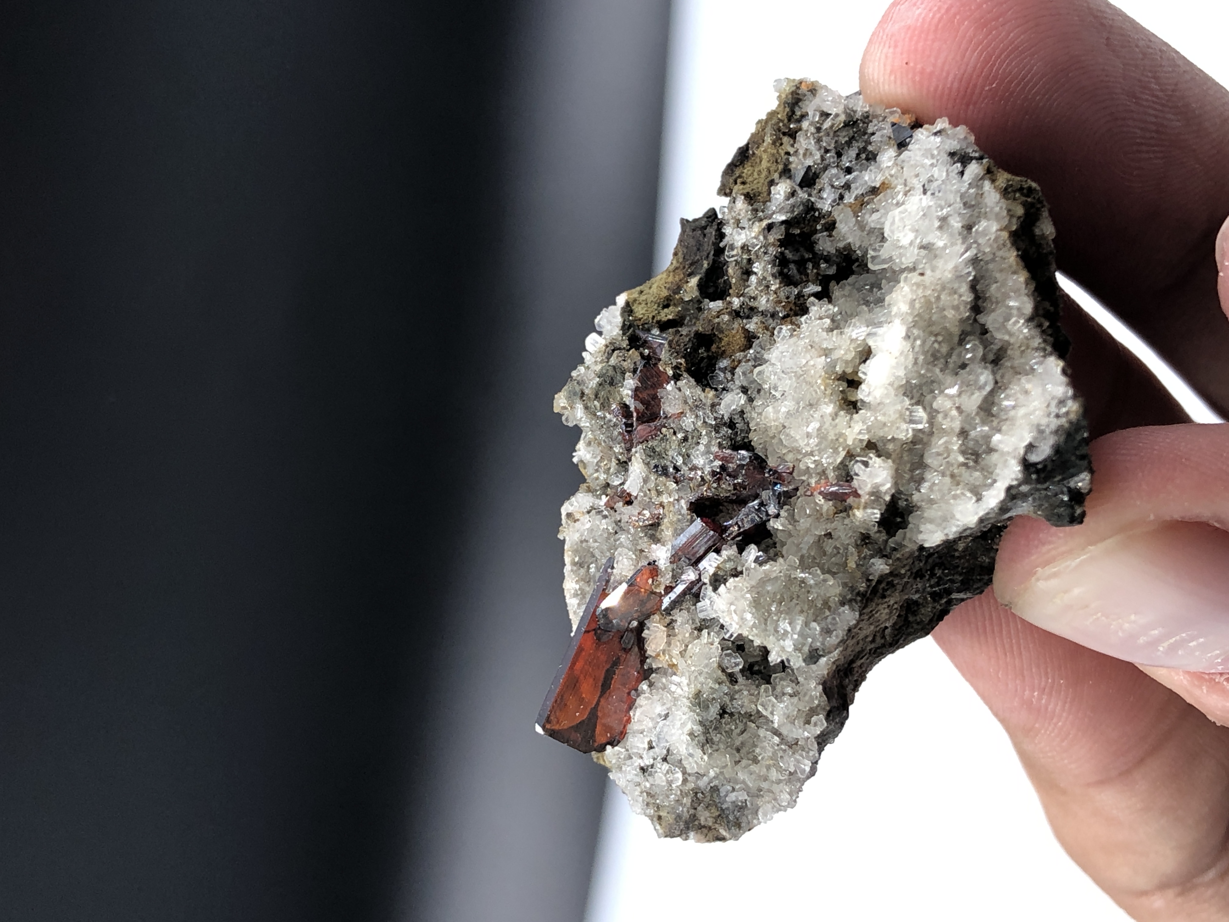 Aesthetic Crystal Cluster of Brookite Perched on Quartz & Matrix.
