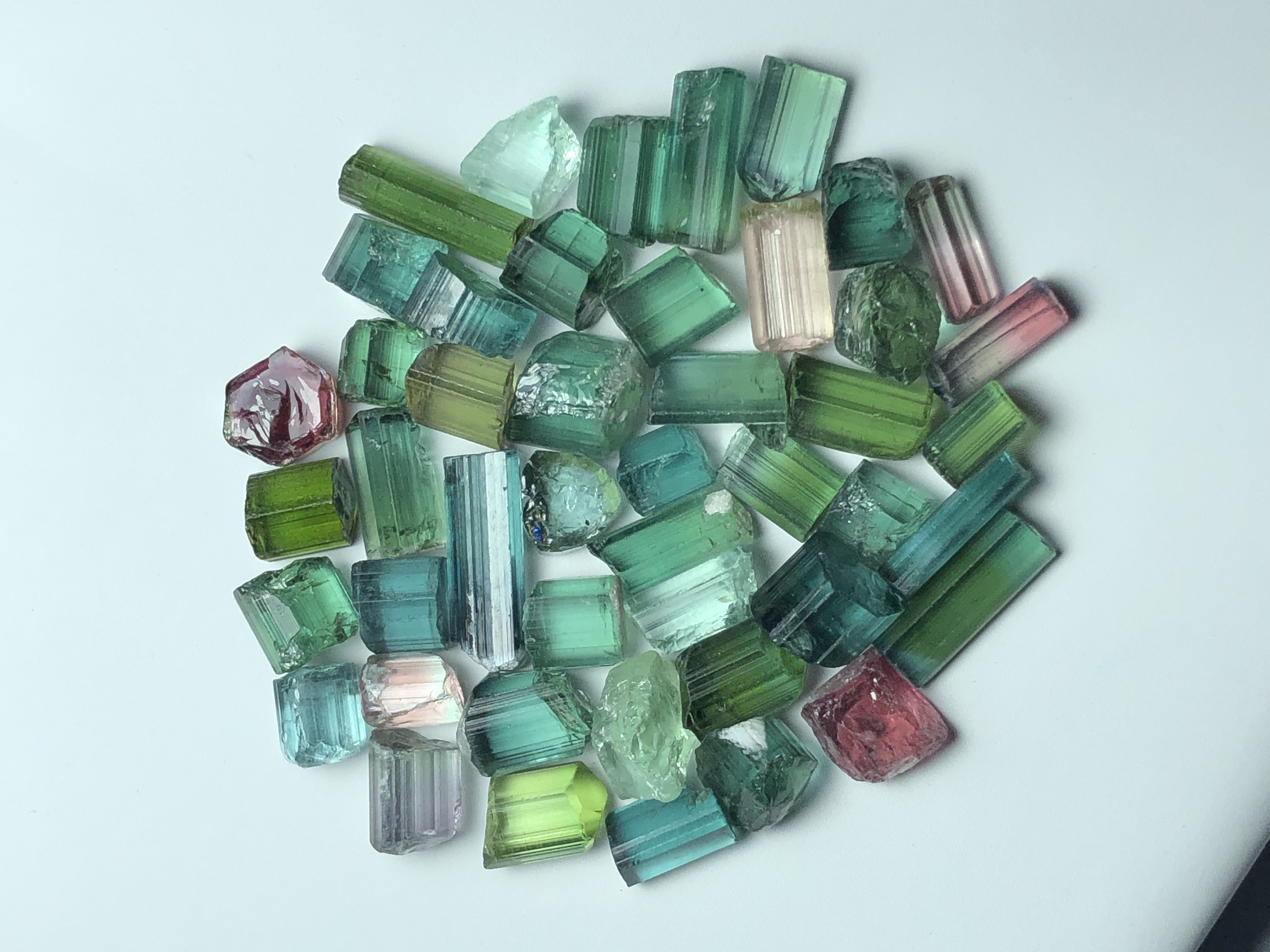 87.05 Carat Natural Facet Rough Mixed Tourmaline Lot.