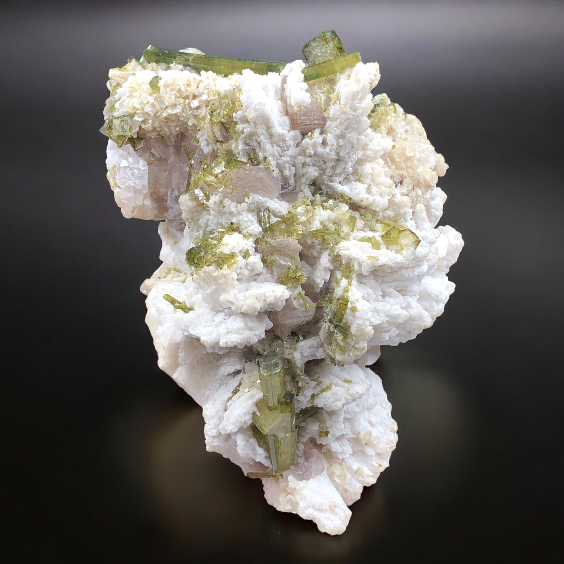 Crystal Cluster of Tourmaline Combined With Lepidolite & Mother Rock.