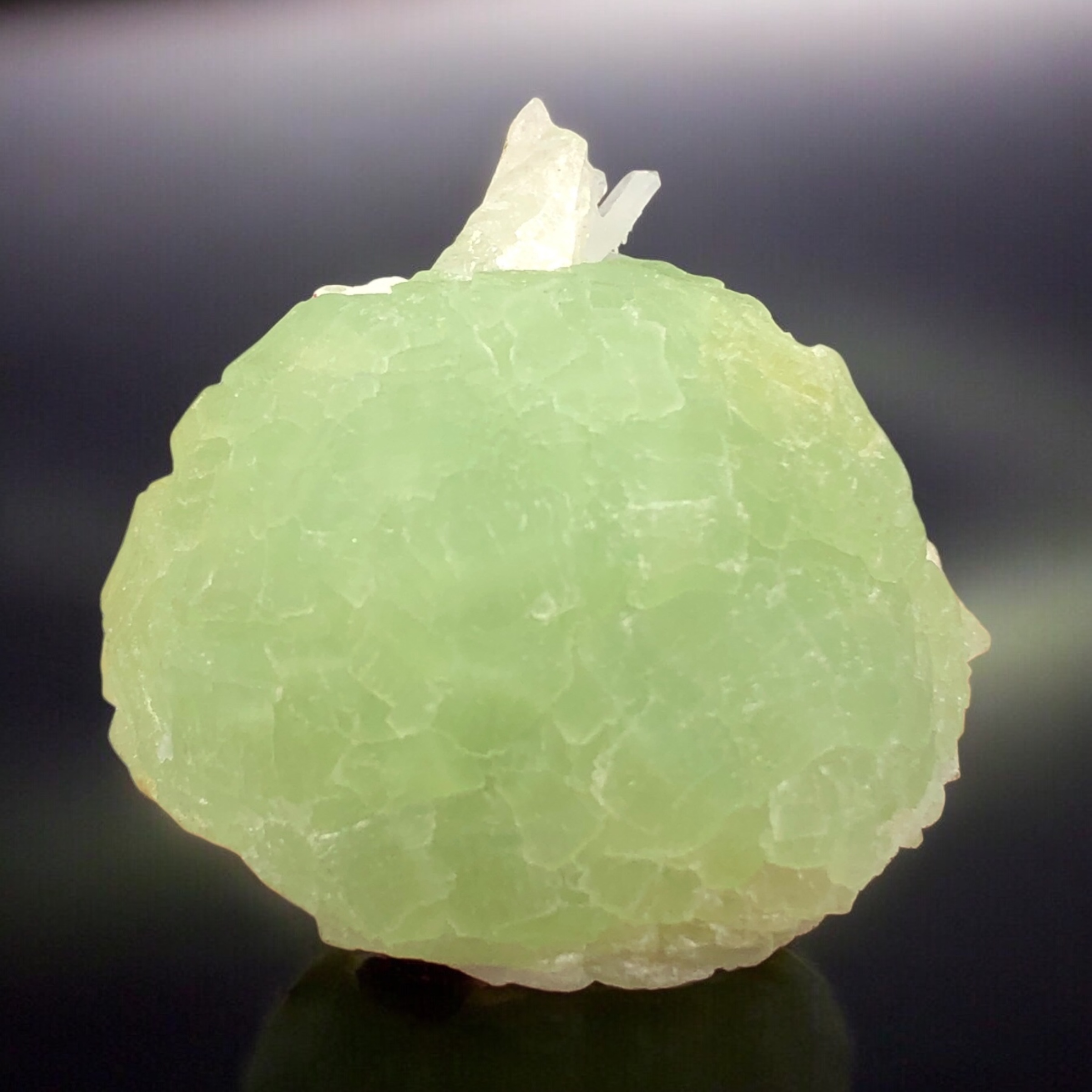 Natural Sphere Shape Prehnite in associate with Hemimorphite Crystal.