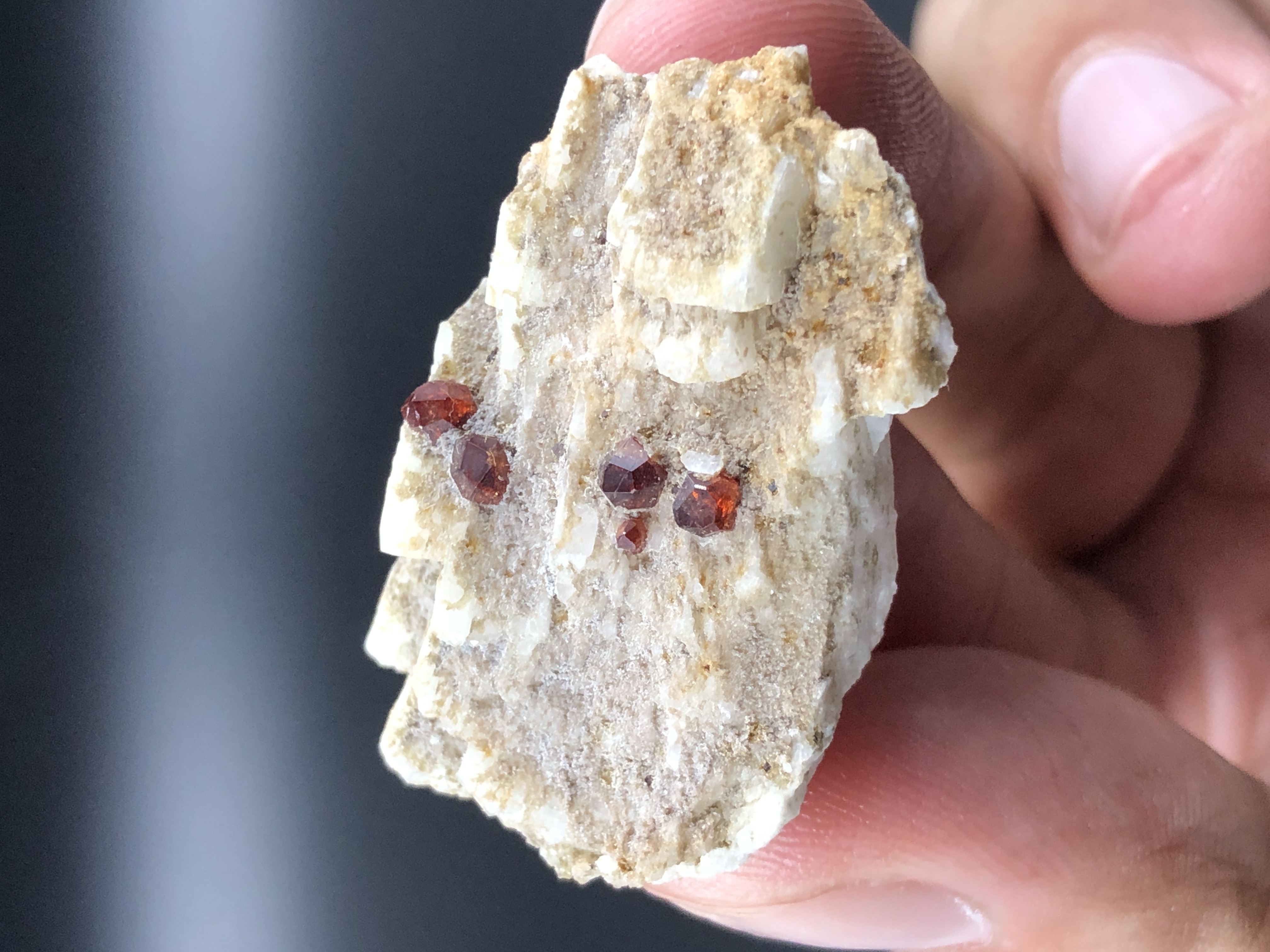 Natural Spessartine Garnet Perched on Mother Rock, from Pakistan.