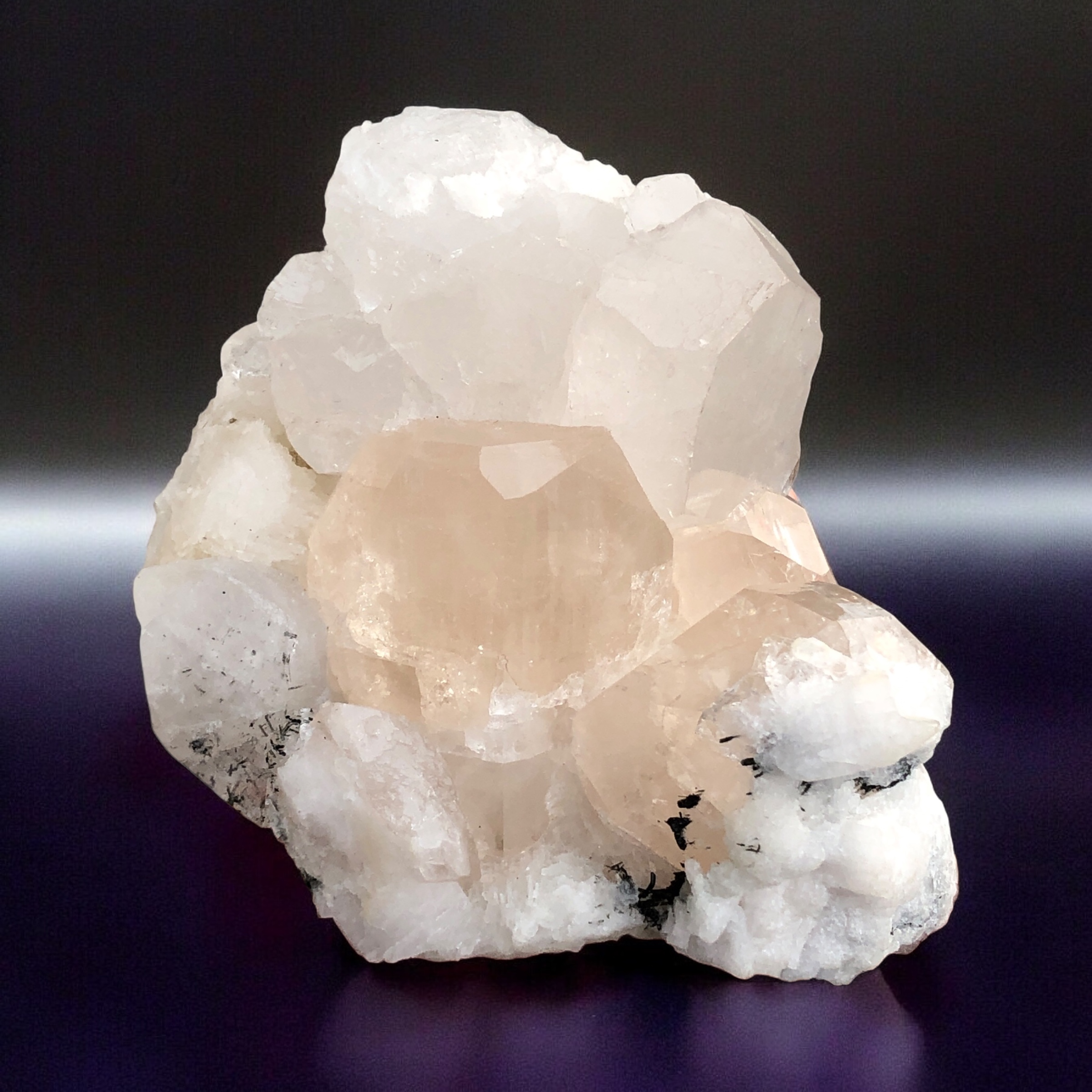 Natural Terminated Topaz Crystal's Rested on Quartz & Matrix.